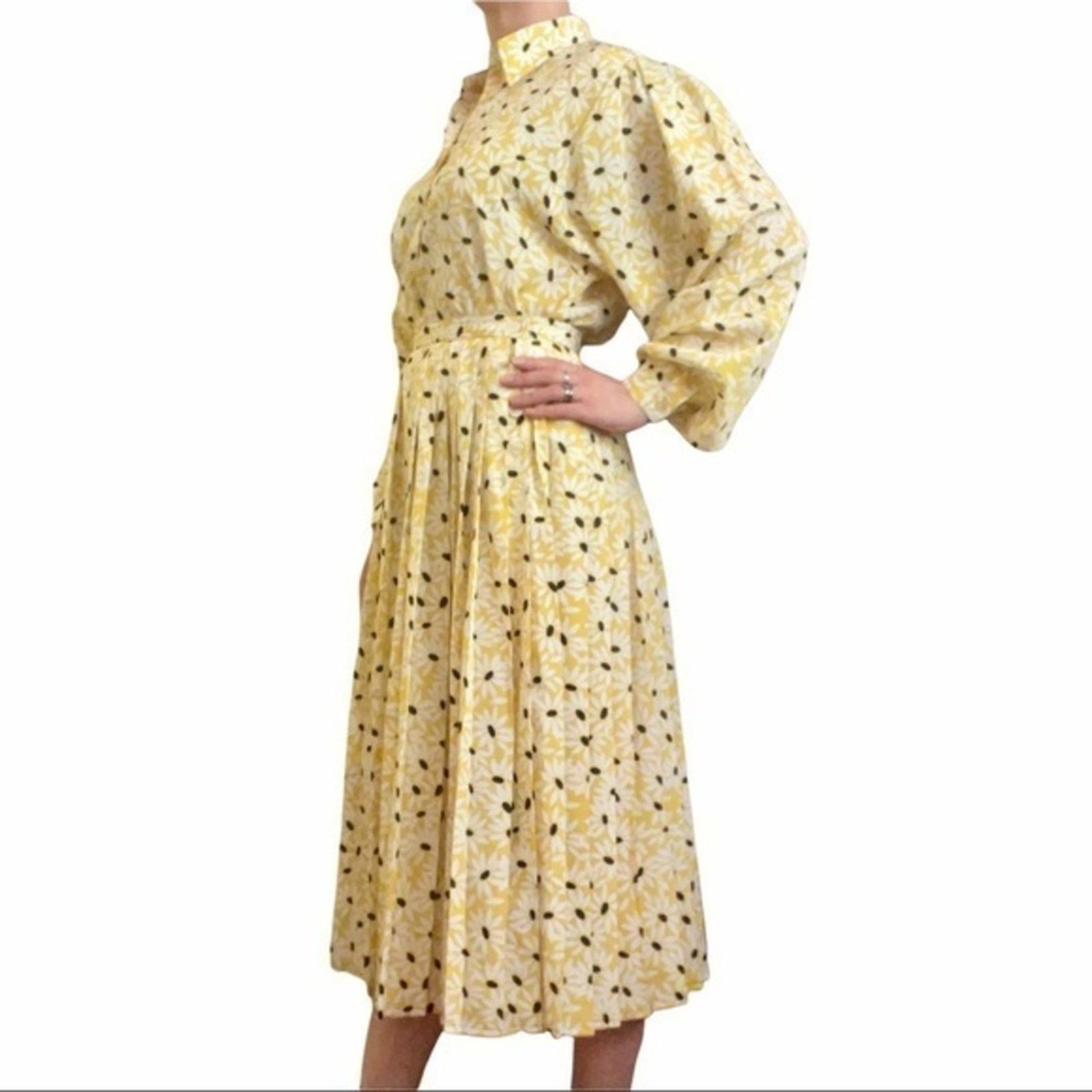 Jaeger × Vintage Vintage Jaeger London Yellow Floral 2-Piece Dress Size S / US 4 / IT 40 - 2 Thumbnail