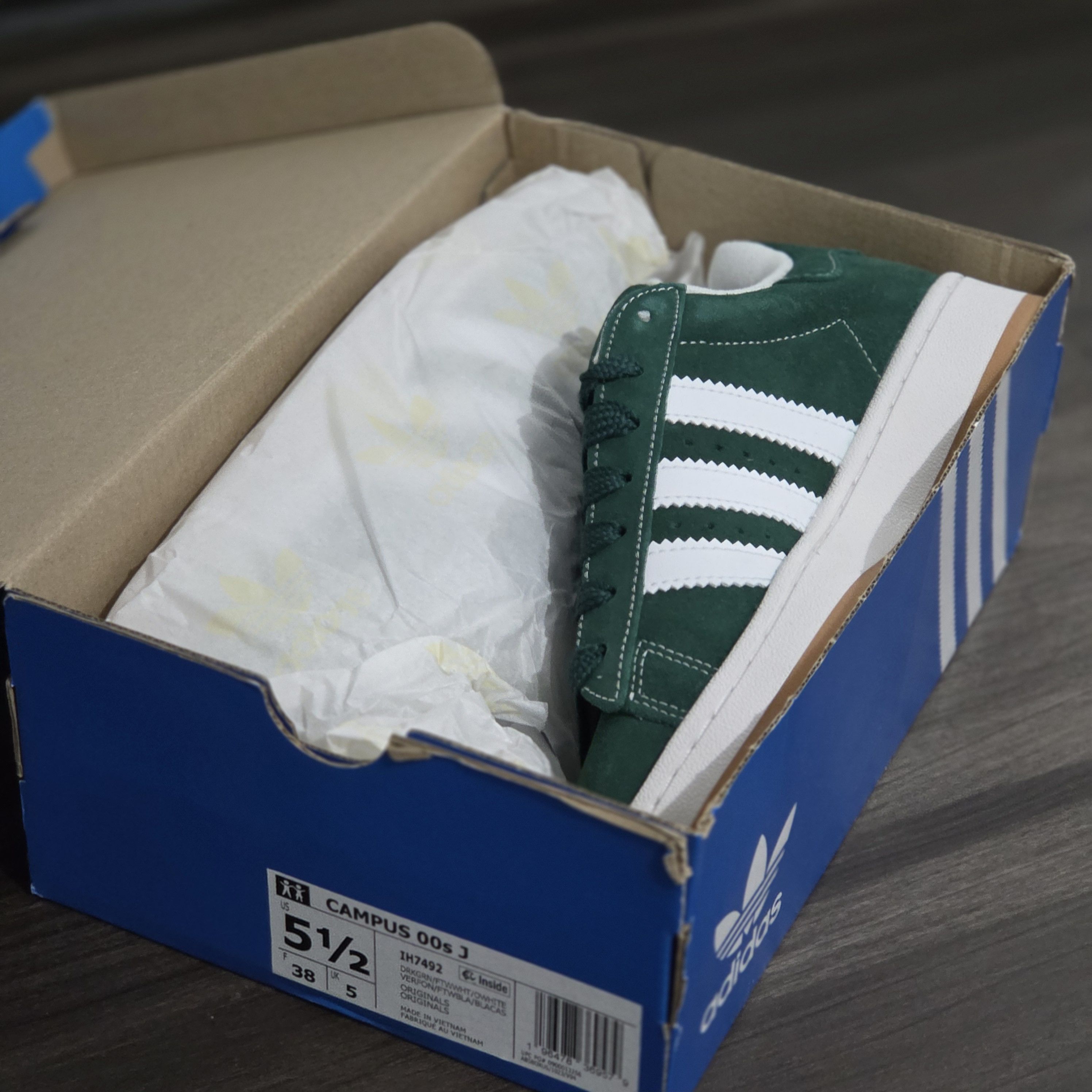 Adidas Adidas Campus 00s J IH7492 Dark Green White ,5.5 men 6.5 wmn Size US 5.5 / EU 38 - 19 Thumbnail