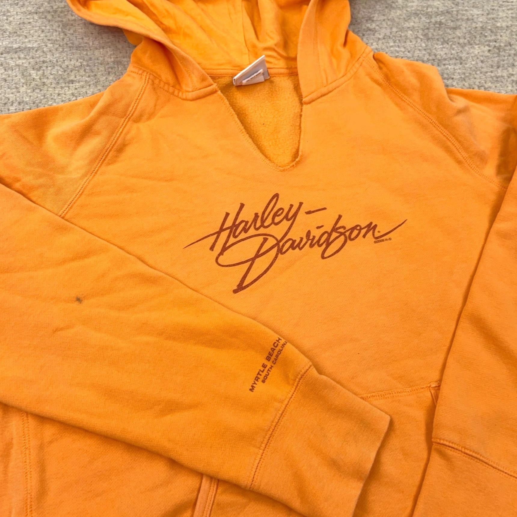 Harley Davidson Harley Davidson Hoodie Women Large Orange V Neck Pullover Sweatshirt Y2K Womens Size L / US 10 / IT 46 - 5 Thumbnail