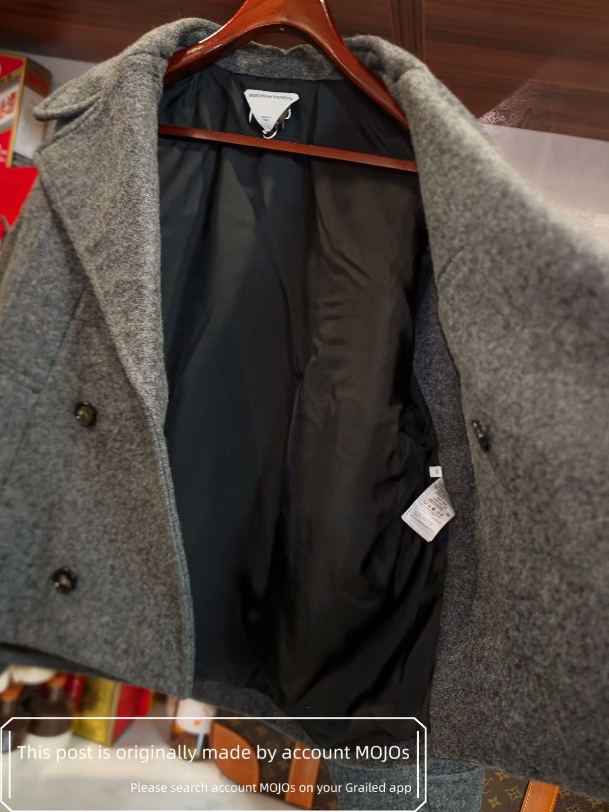 Bottega Veneta Sz 50 Bottega Veneta Dark Gray Wool Coat mojos24829 Size US M / EU 48-50 / 2 - 6 Thumbnail