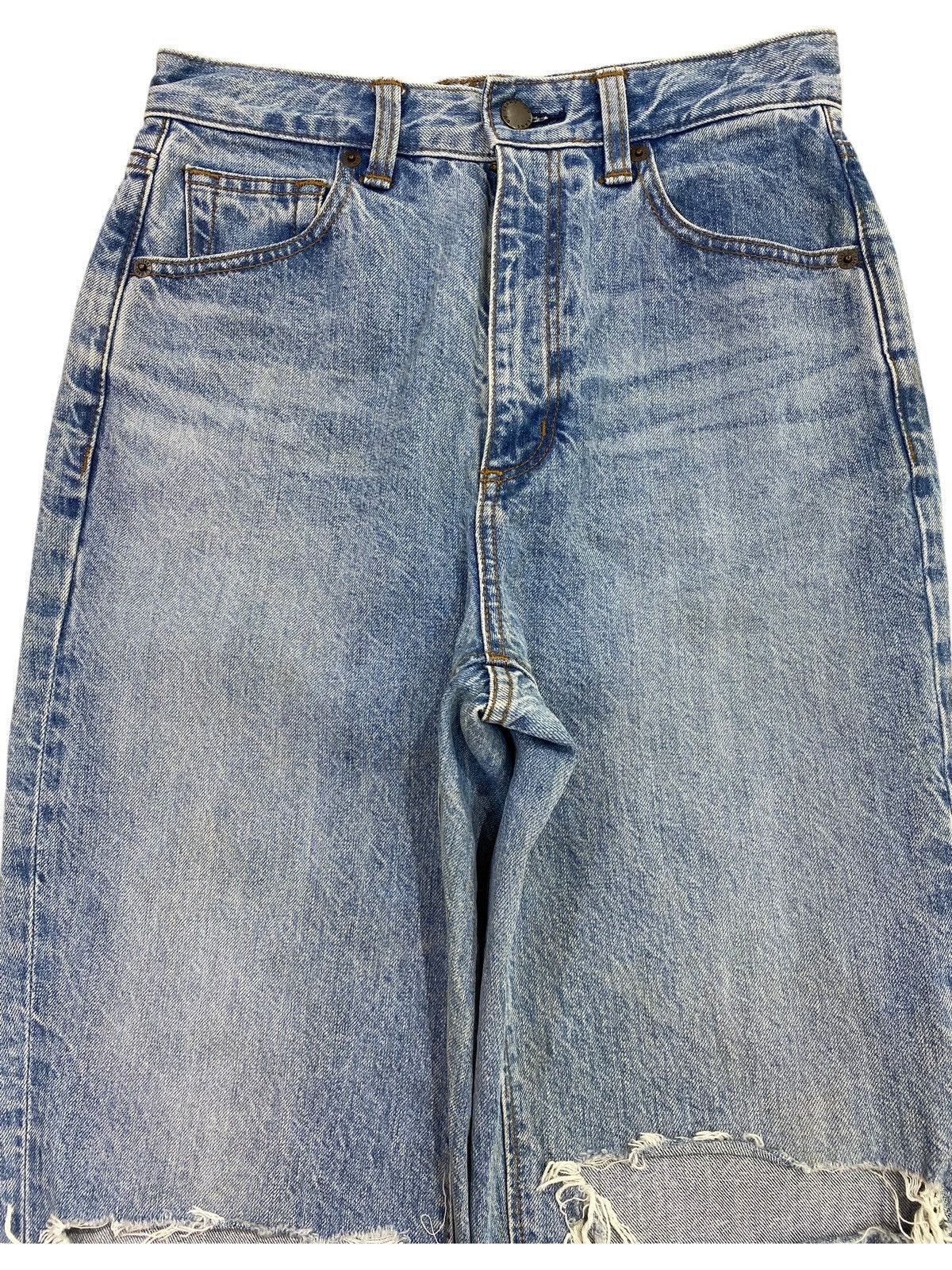 GU Vintage GU Faded Blue Wash Distress Style Jeans Size US 28 / EU 44 - 2 Thumbnail