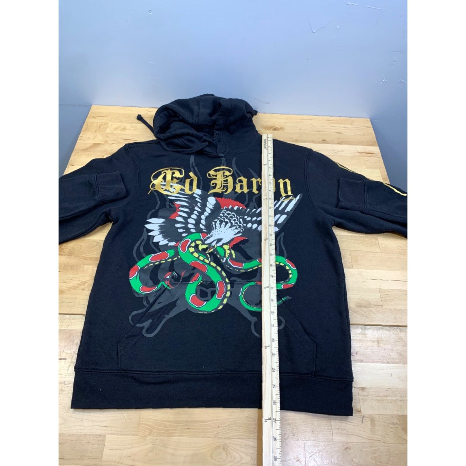 Ed Hardy Ed Hardy Hoodie Mens S Black Pullover Y2K Snake Eagle Goth 11395 Size US S / EU 44-46 / 1 - 5 Thumbnail