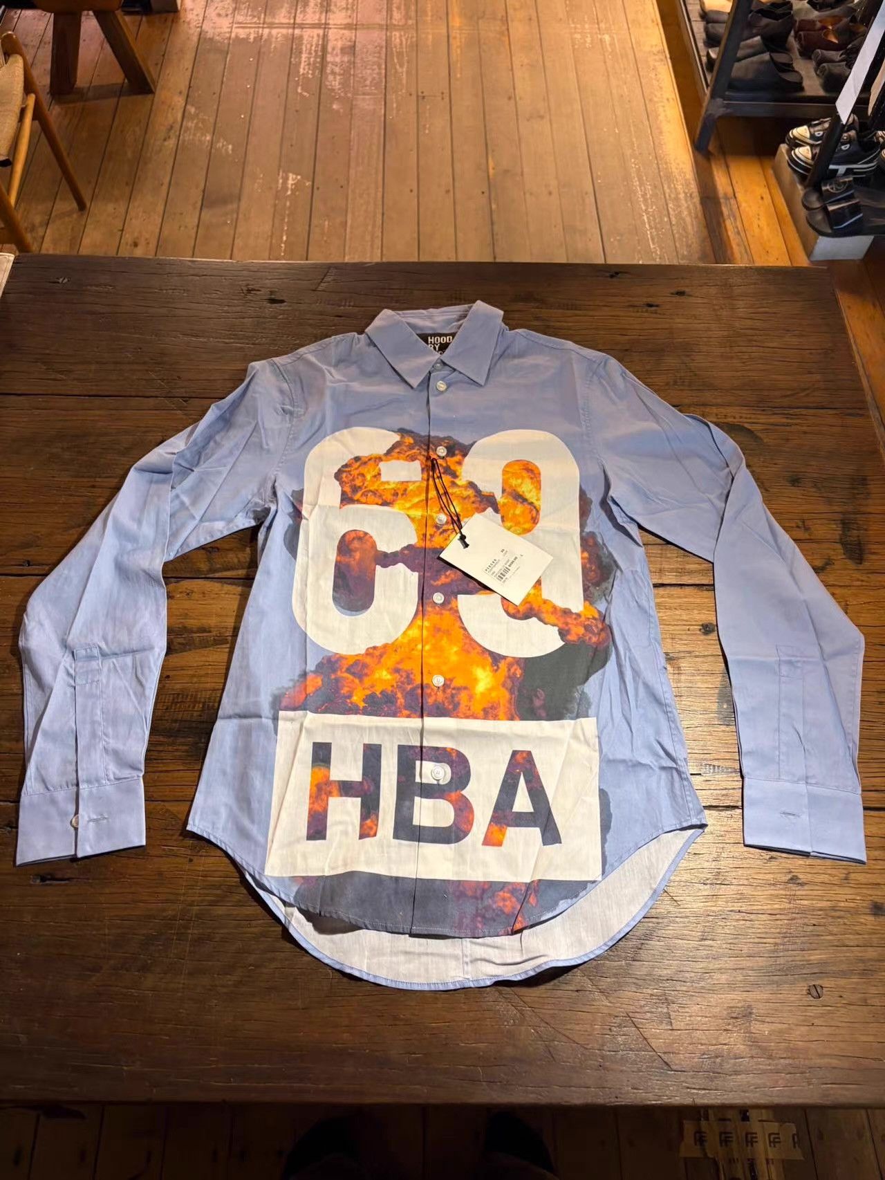 Hood By Air HBA HOOD BY AIR 15FW Light Blue Explosion L/S Shirt Ｑ25 Size US XS / EU 42 / 0 - 1 Thumbnail