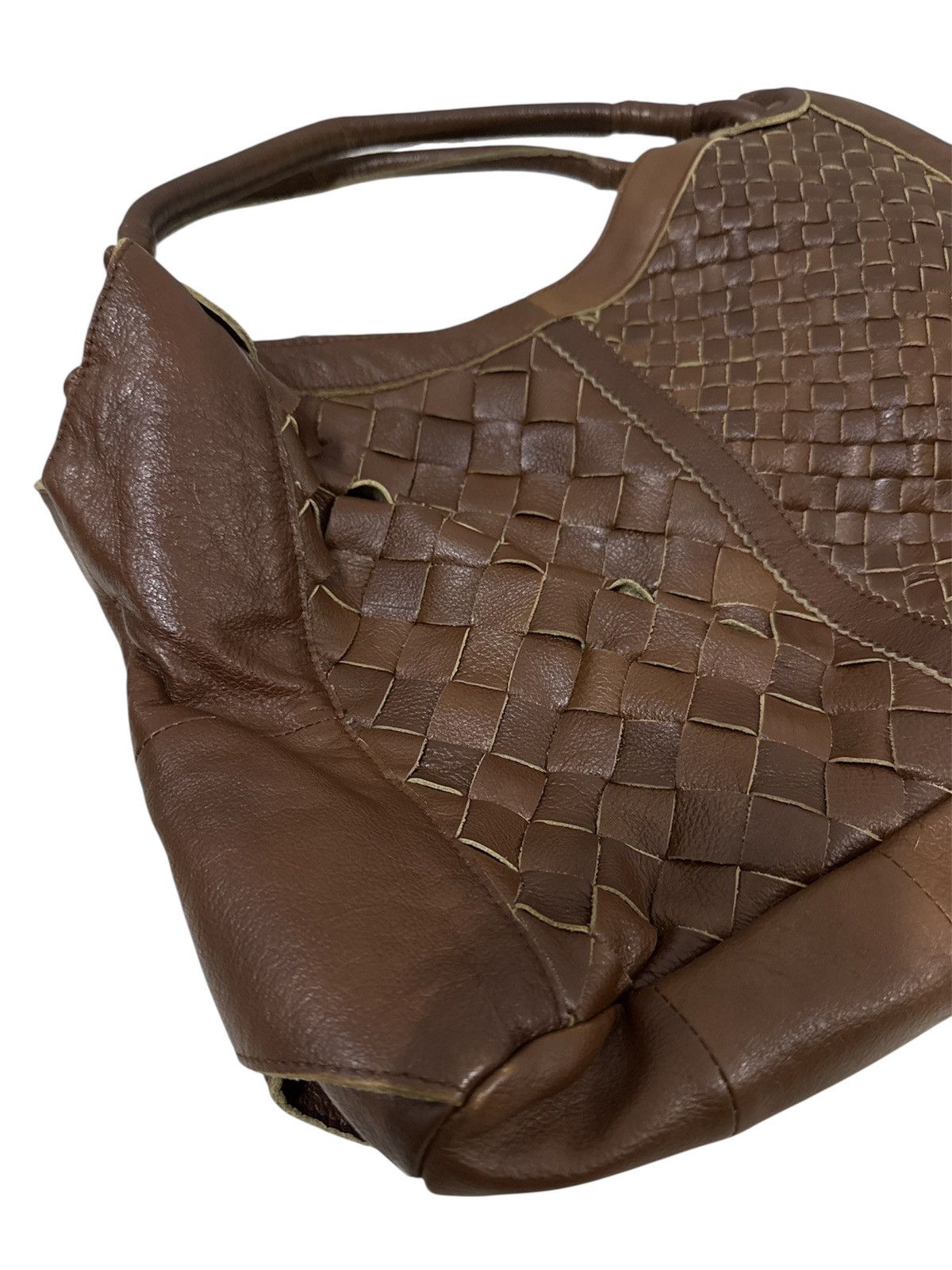 GOA Vintage GOA woven cowhide fully leather patina hand bag Size ONE SIZE - 4 Thumbnail