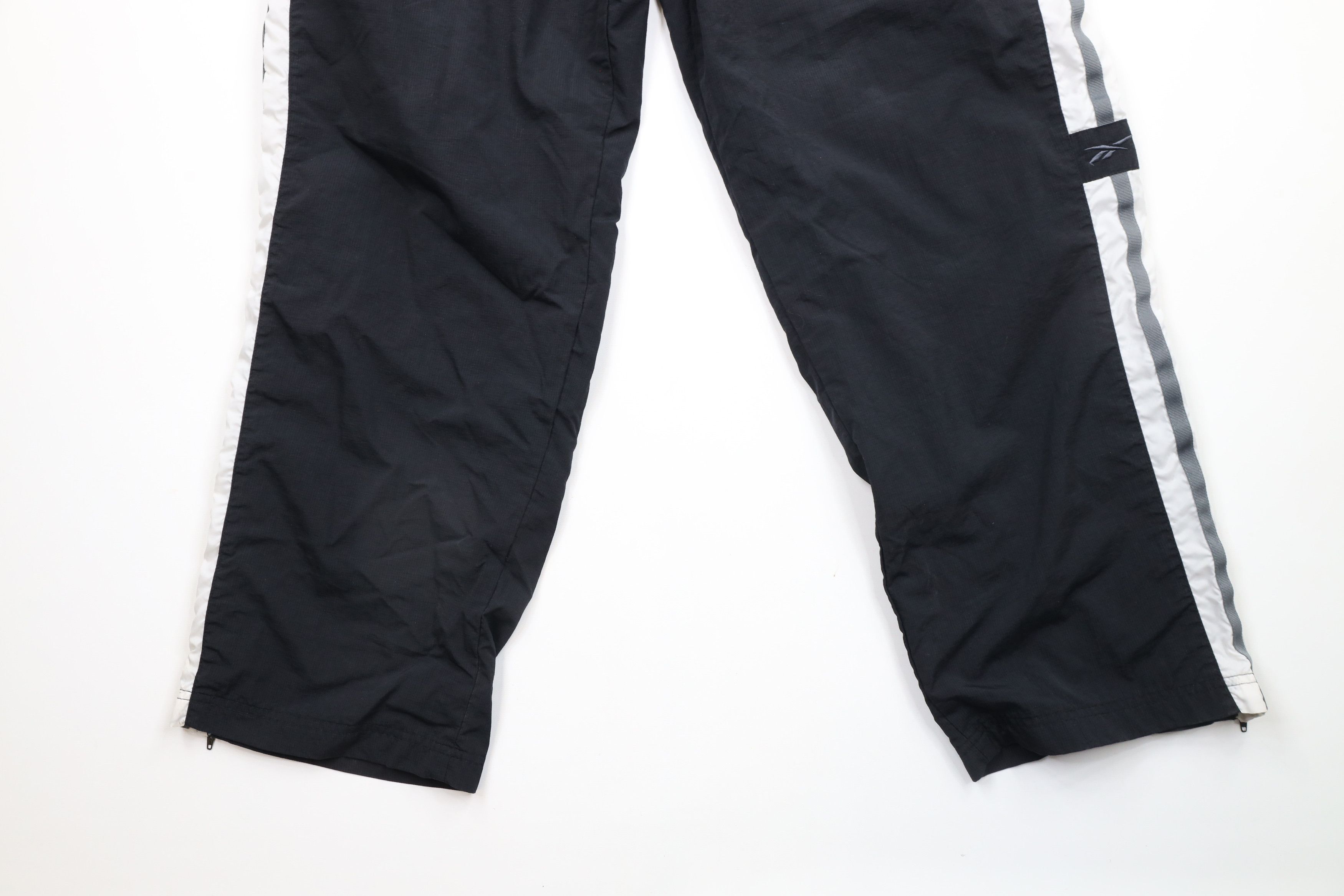 Reebok × Vintage Vintage 90s Reebok Lined Wide Leg Windbreaker Pants Black Size US 40 / EU 56 - 4 Thumbnail