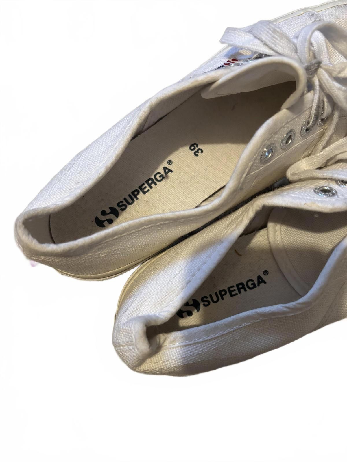 Superga Superga White Canvas Sneakers Size 39 Size US 8.5 / IT 38.5 - 3 Thumbnail