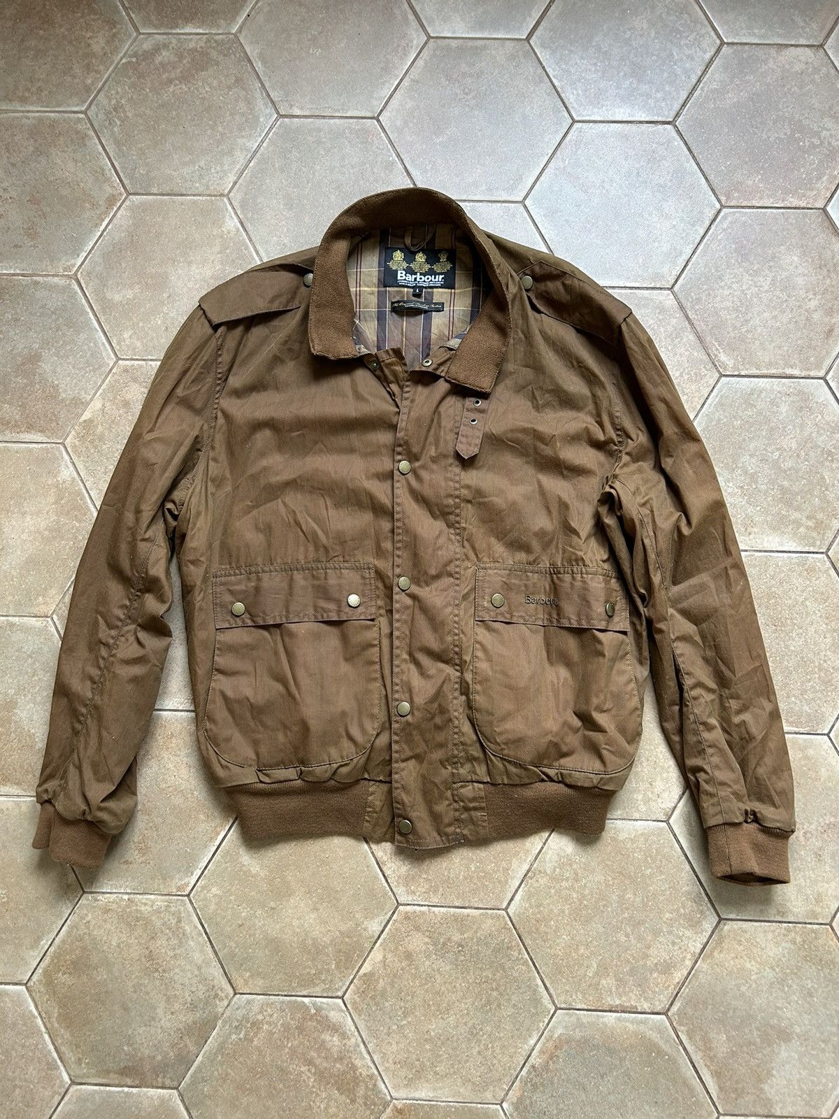 Barbour WAX FLYER JACKET A-2 ブルゾン ブラウン Barbour WAX FLYER JACKET A-2 ブルゾン ブラウン