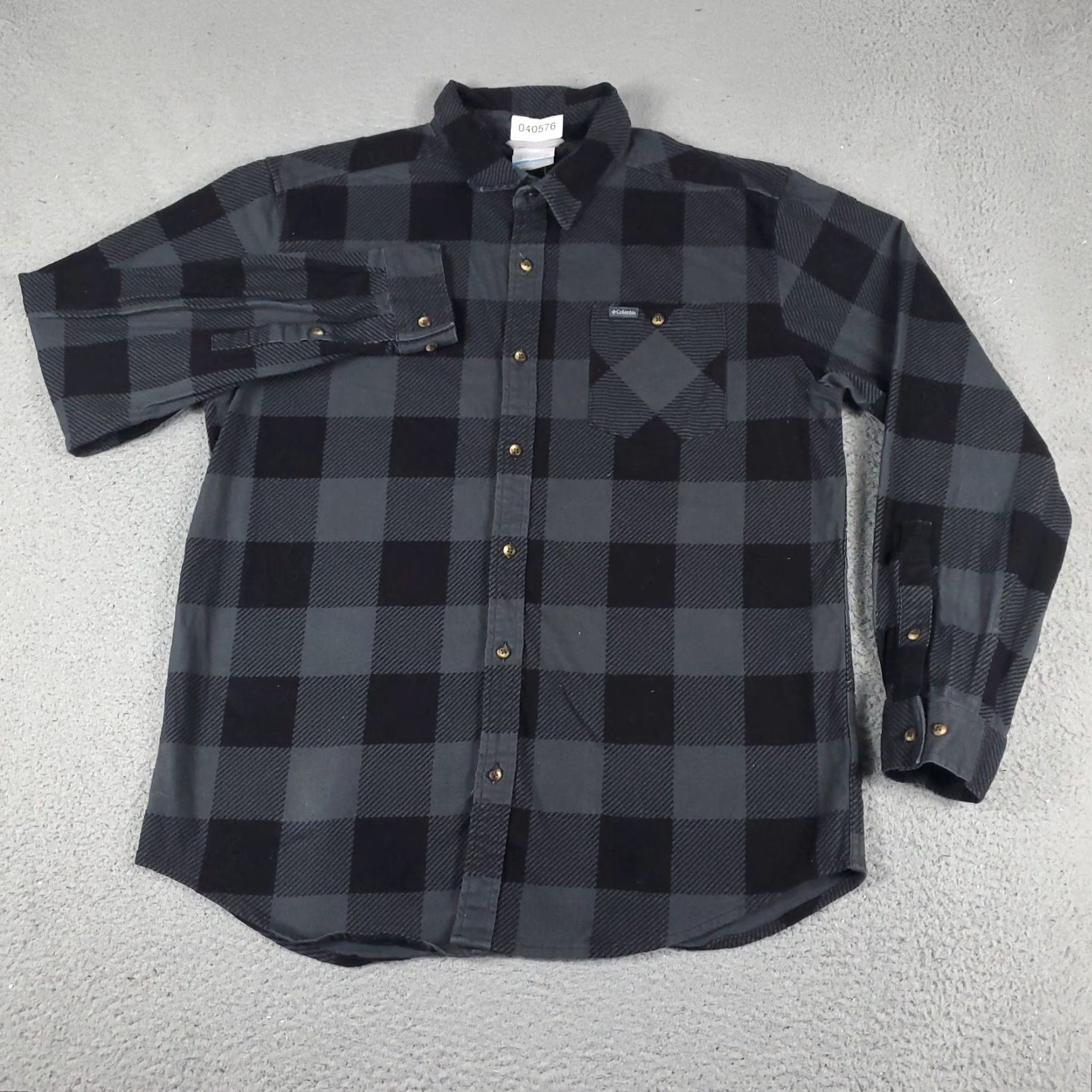 Vintage Columbia Shirt Mens Large Gray Plaid Button-Up Long Sleeve Casual Sportwear Linen Cotton Blend Size US L / EU 52-54 / 3 - 2 Thumbnail