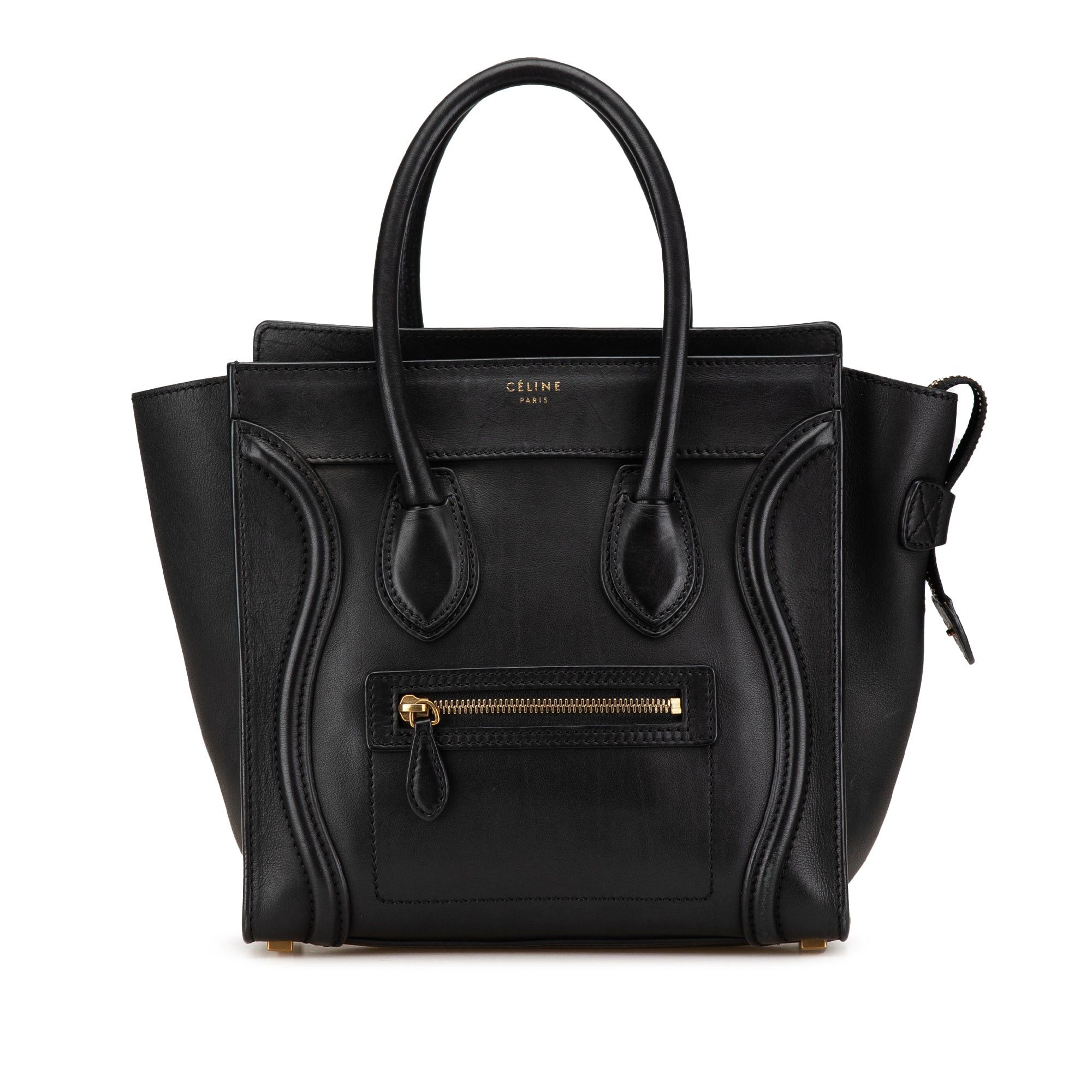 Celine Celine Micro Smooth Calfskin Luggage Tote Black Size ONE SIZE - 1 Thumbnail