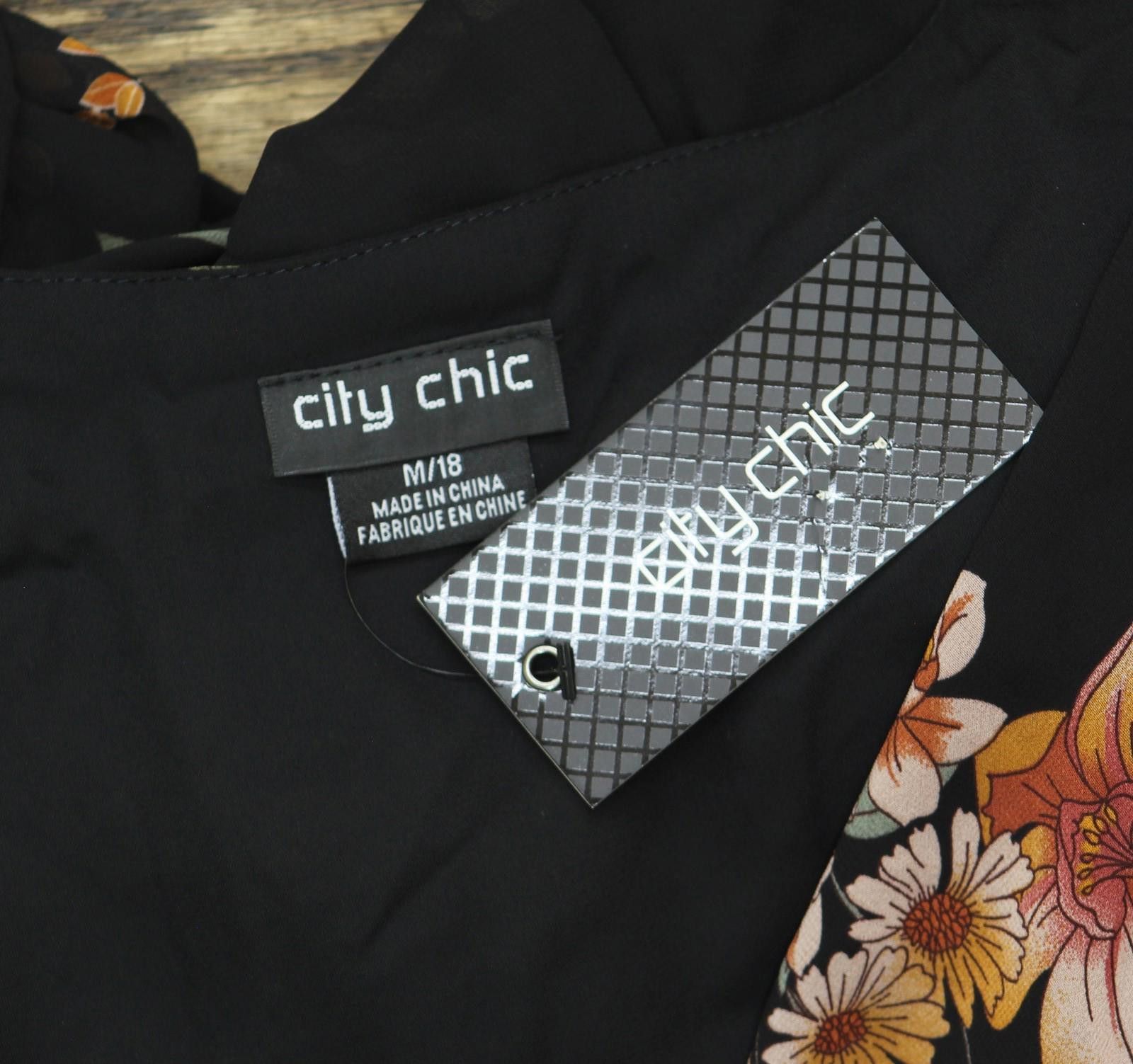 Other Nwt City Chic Floral Bell Sleeve Mini Dress Gypsy Black 18w Size XXL / US 16-18 / IT 52-54 - 5 Thumbnail