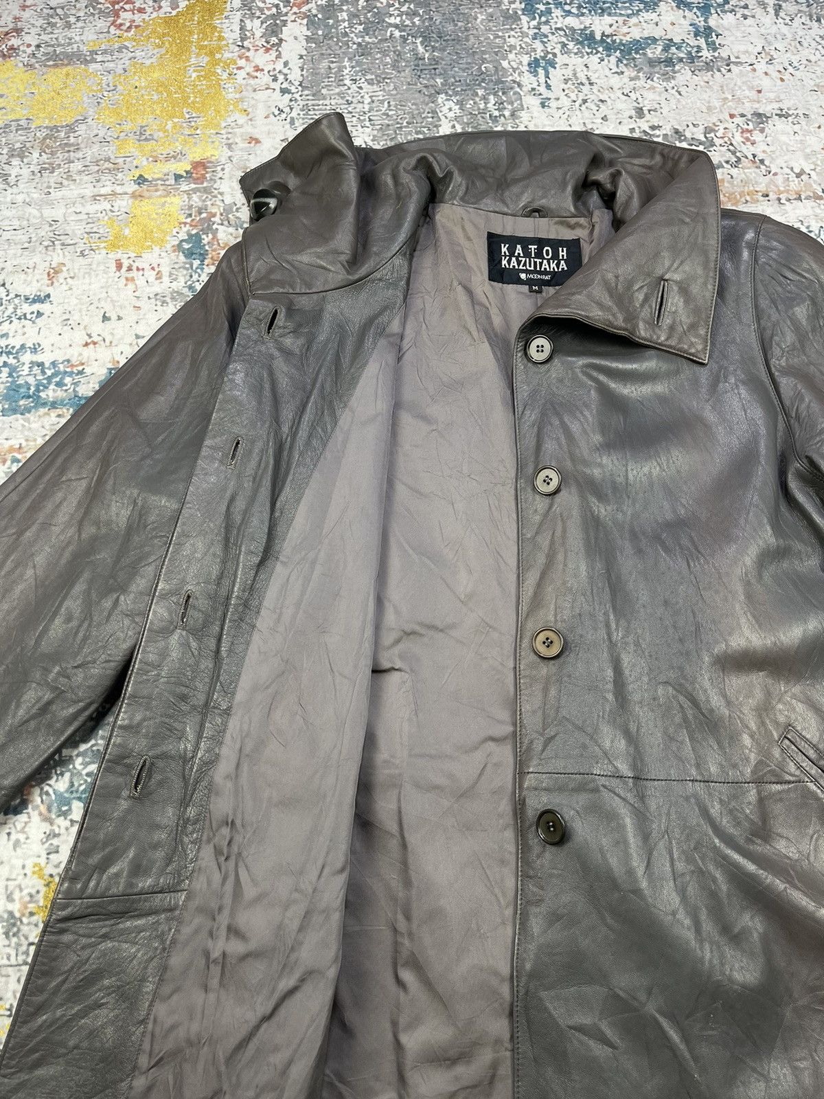 Tete Homme Vtg Katoh Kazutaka Distressed Leather Coats Size M / US 6-8 / IT 42-44 - 9 Thumbnail