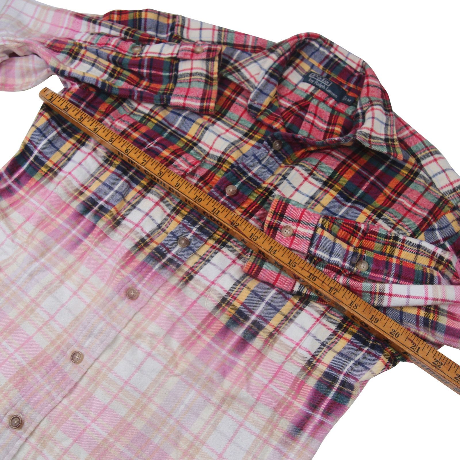 Polo Ralph Lauren × Vintage Vintage Polo Ralph Lauren Ombre Faded Plaid Flannel Shirt Size US M / EU 48-50 / 2 - 6 Thumbnail