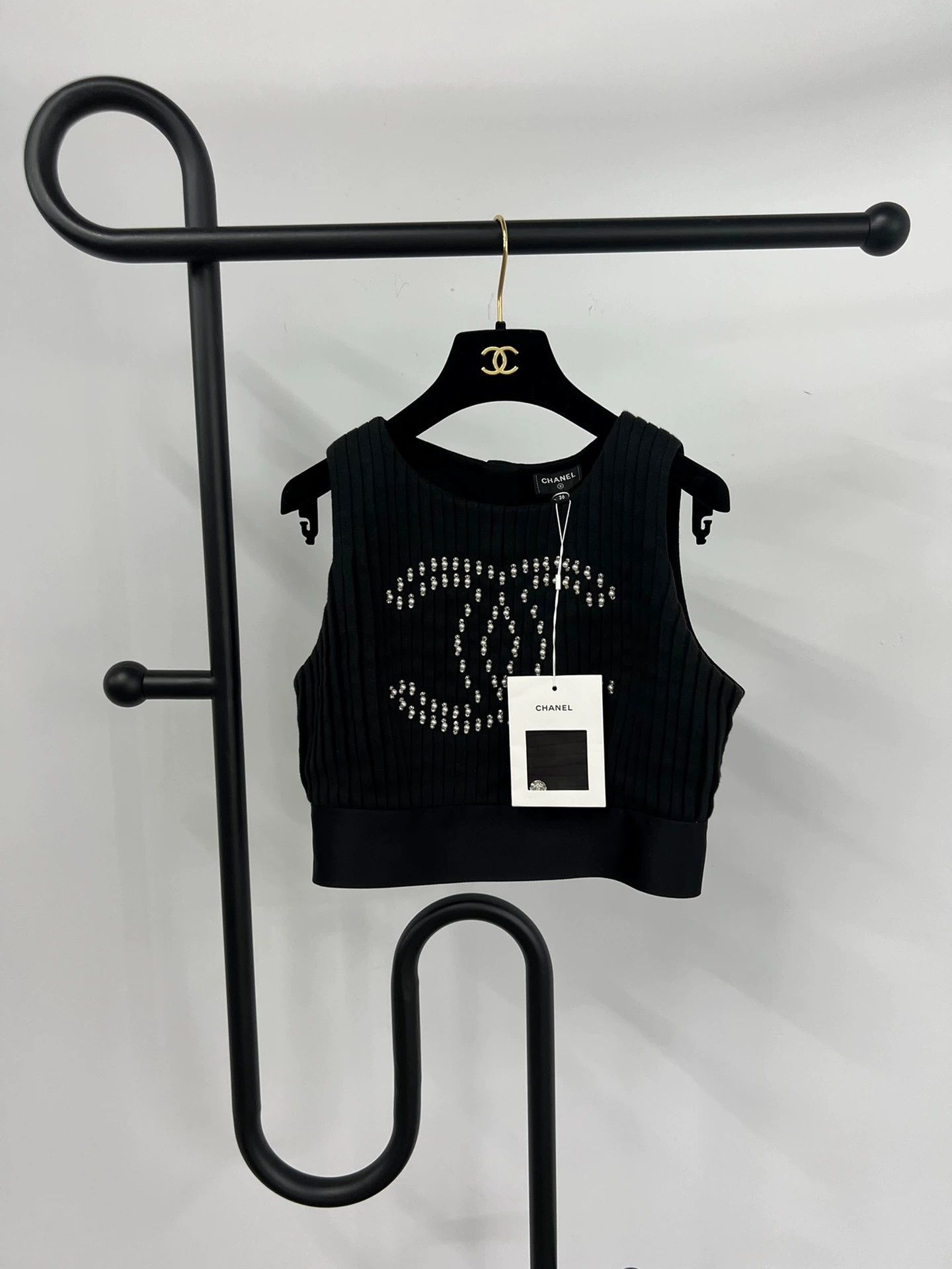 Chanel Chanel Black Pearl Crystal Logo Vest Size M / US 6-8 / IT 42-44 - 1 Thumbnail