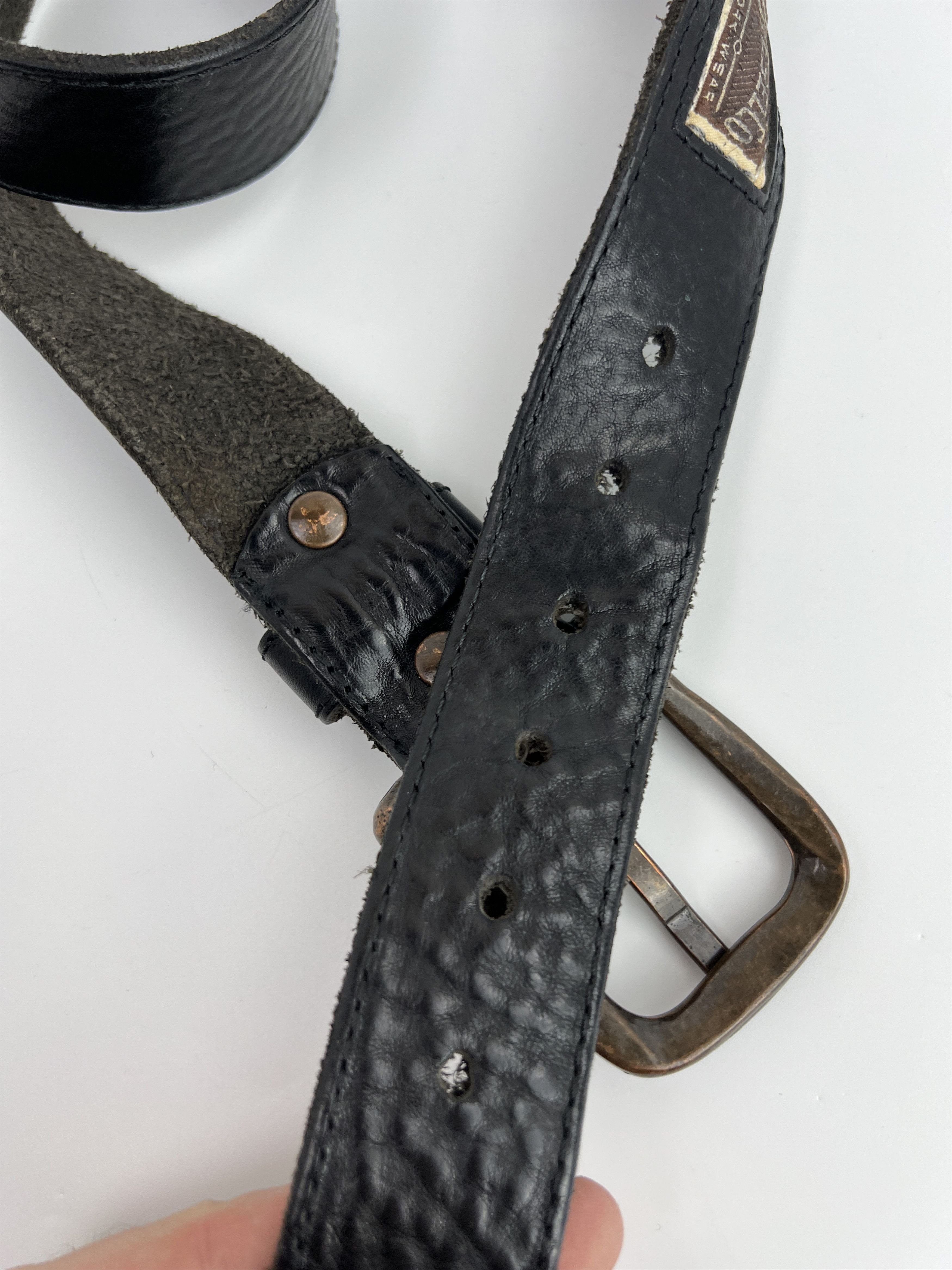 Diesel Vintage Diesel Work Wear Black Leather Belt Size ONE SIZE - 7 Thumbnail