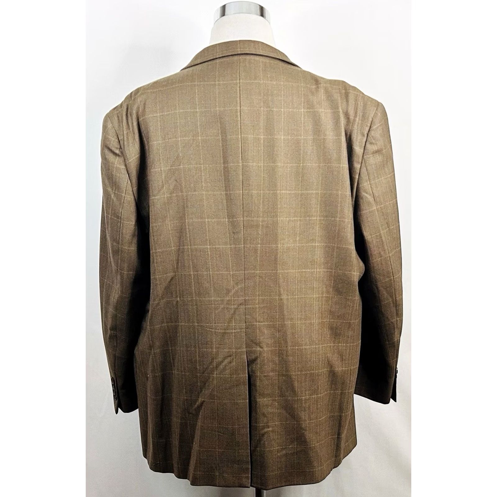 Joseph Joseph & Feiss Sport Coat 50R Wool Herringbone Beige Two-Button Vented Regular Mens Jacket Size US XS / EU 42 / 0 - 6 Thumbnail