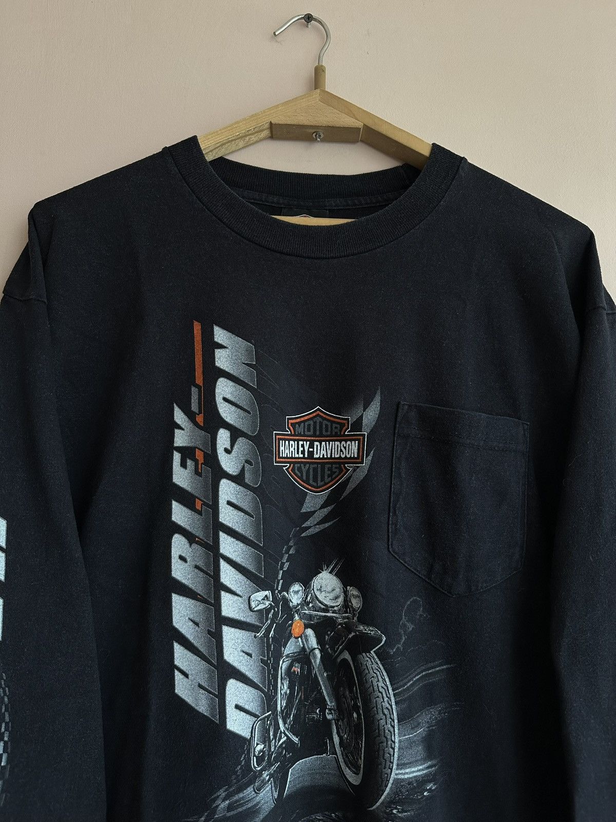 Harley Davidson × Vintage Vintage 00s Harley Davidson Bryan College Pocket Long Sleeve Size US XL / EU 56 / 4 - 5 Thumbnail