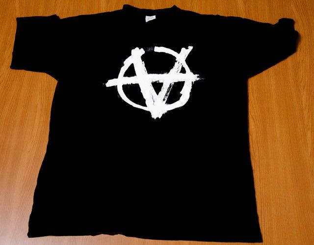 Vetements Black Print Anarchy Gothic Logo T-Shirt | Grailed Vetements Black Print Anarchy Gothic Logo T-Shirt | Grailed