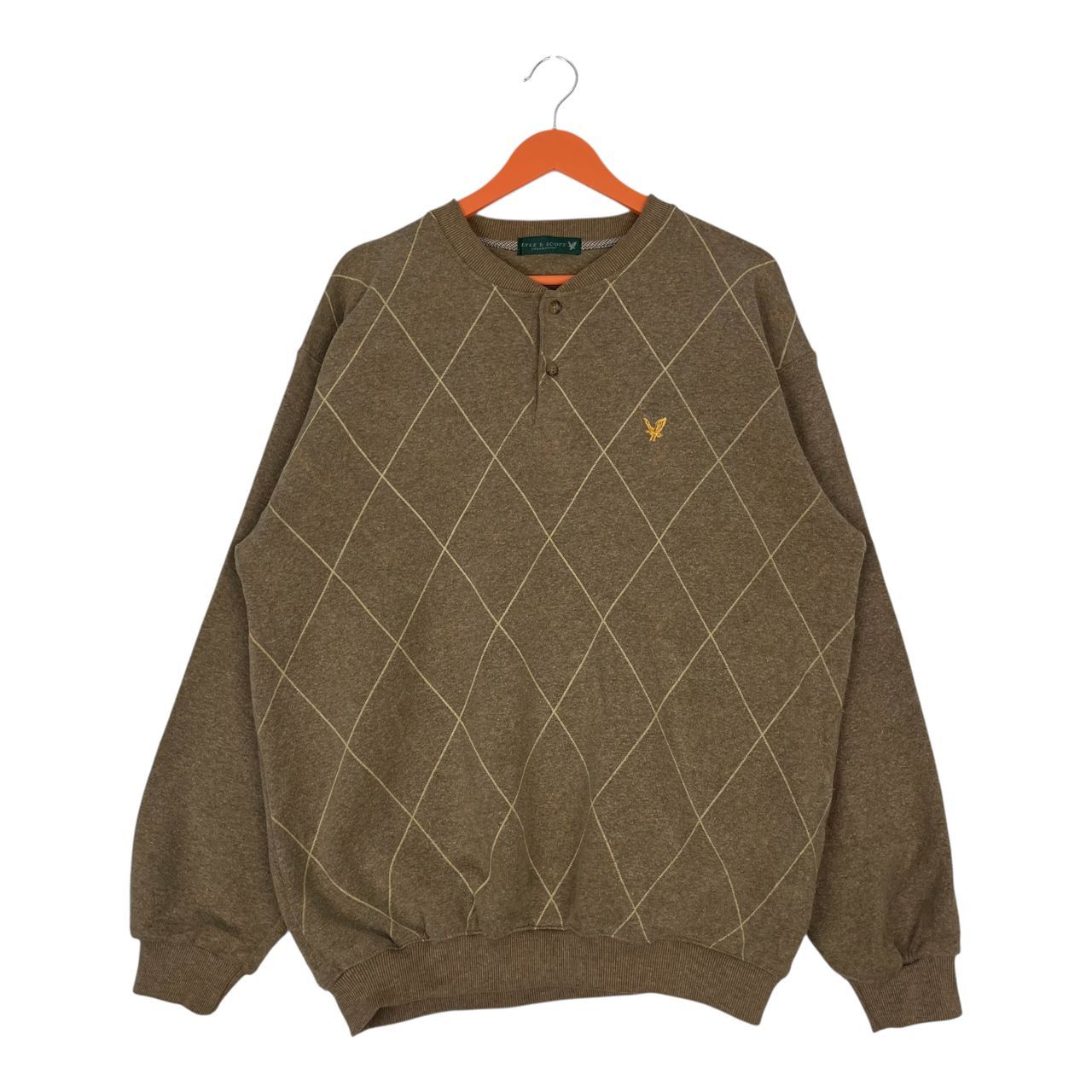 Lyle & Scott Vintage Lyle&Scott Pullover Button up Sweatshirt Size US L / EU 52-54 / 3 - 1 Thumbnail