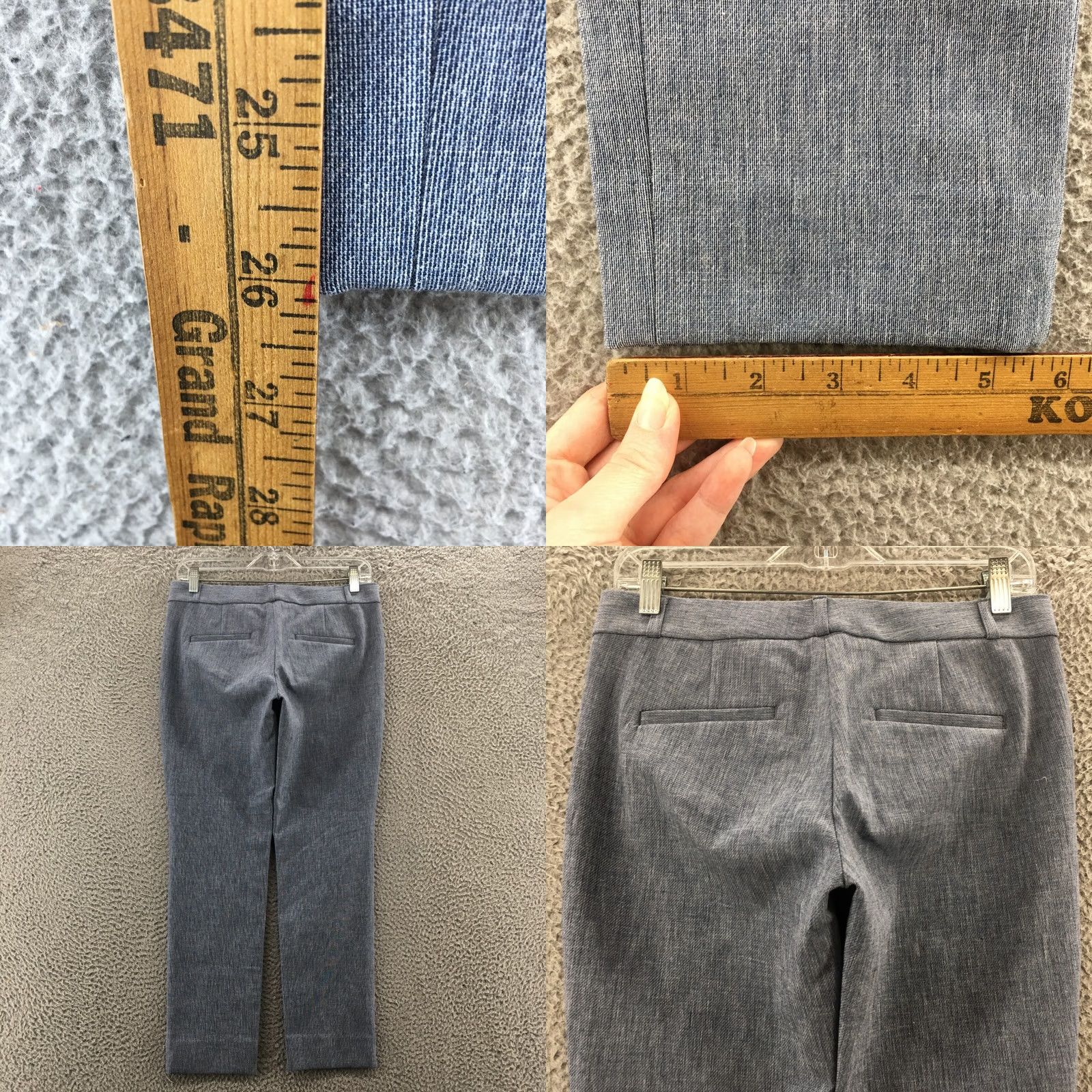 Banana Republic Banana Republic Sloan Dress Pants Womens 2S Gray Cotton Blend Zip Dress Pants Regular Womens 30in 26in Inseam Flat Front Pockets Classic Size 26" / US 2 / IT 38 - 8 Thumbnail