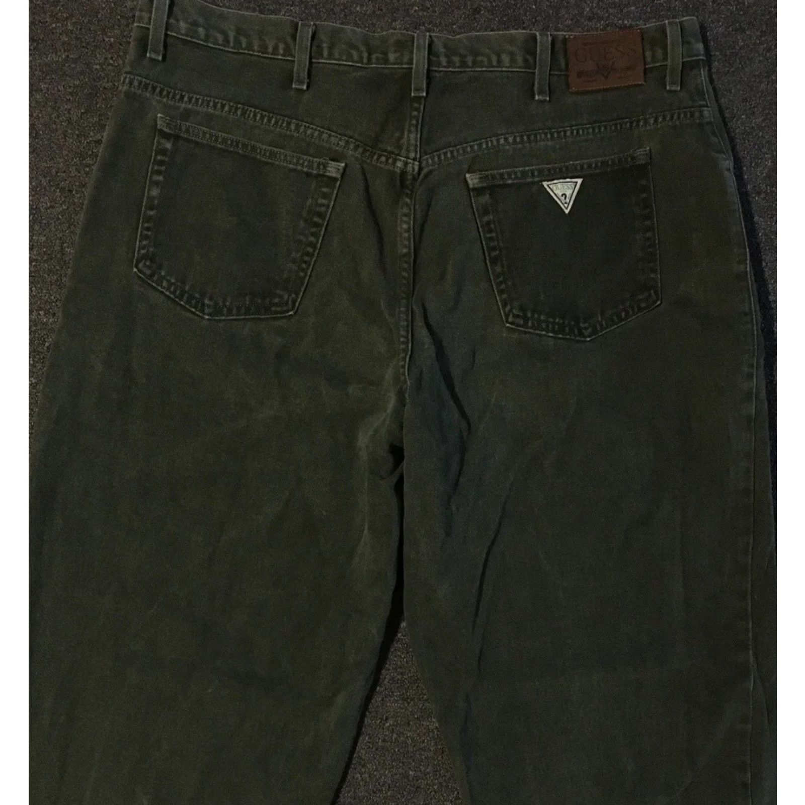 Guess VINTAGE GUESS Jeans Tapered 40 USA Green Distressed 90s 80s Y2K Grunge Hip Hop Skate Mens Jeans Size US 40 / EU 56 - 6 Thumbnail