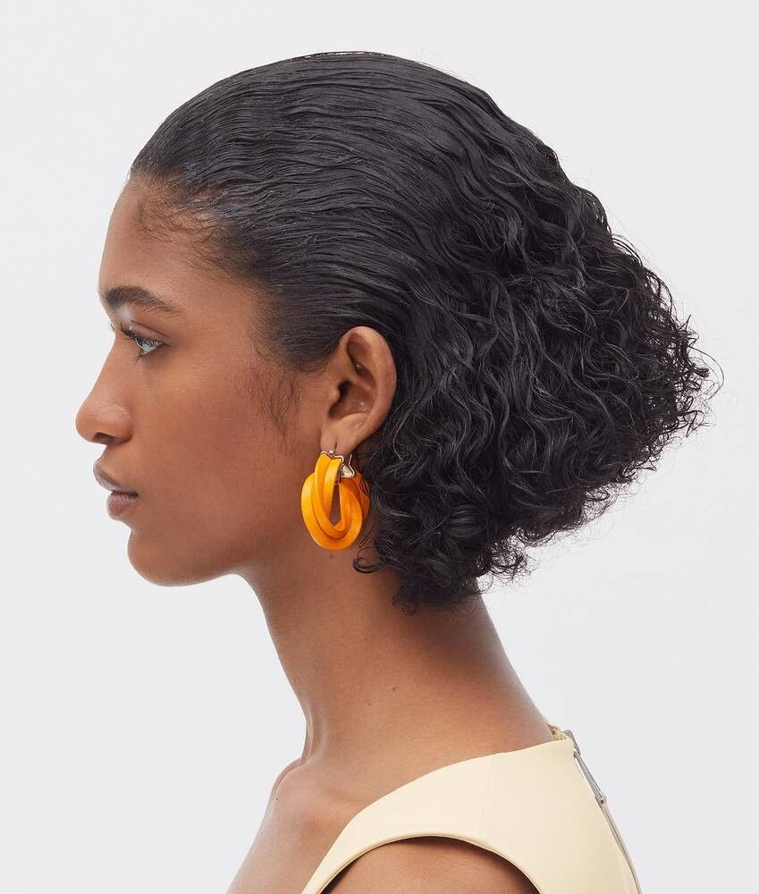 Bottega Veneta o1n1vont0425 Size: OS / Twist Earring in Tangerine Size ONE SIZE - 3 Thumbnail