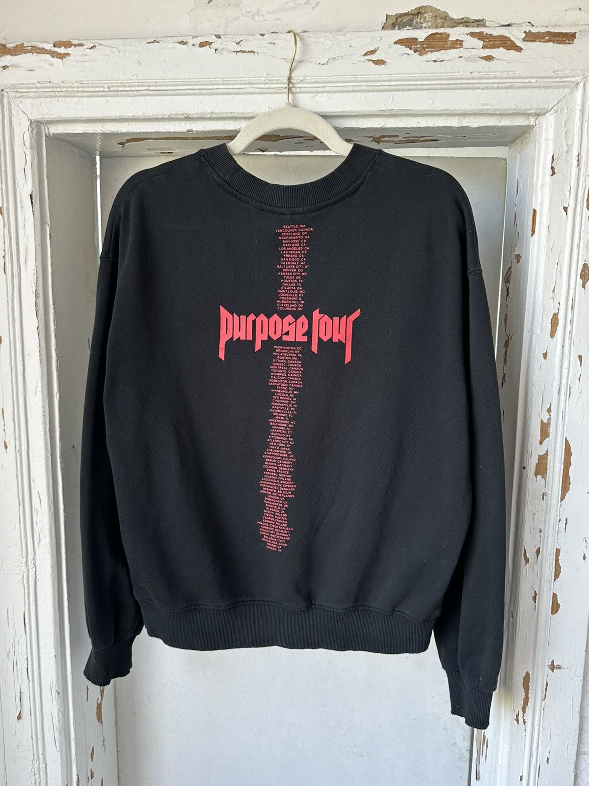 H&M × Justin Bieber × Vintage Justin Bieber Purpose Tour Ragged Sweatshirt Size US S / EU 44-46 / 1 - 8 Thumbnail