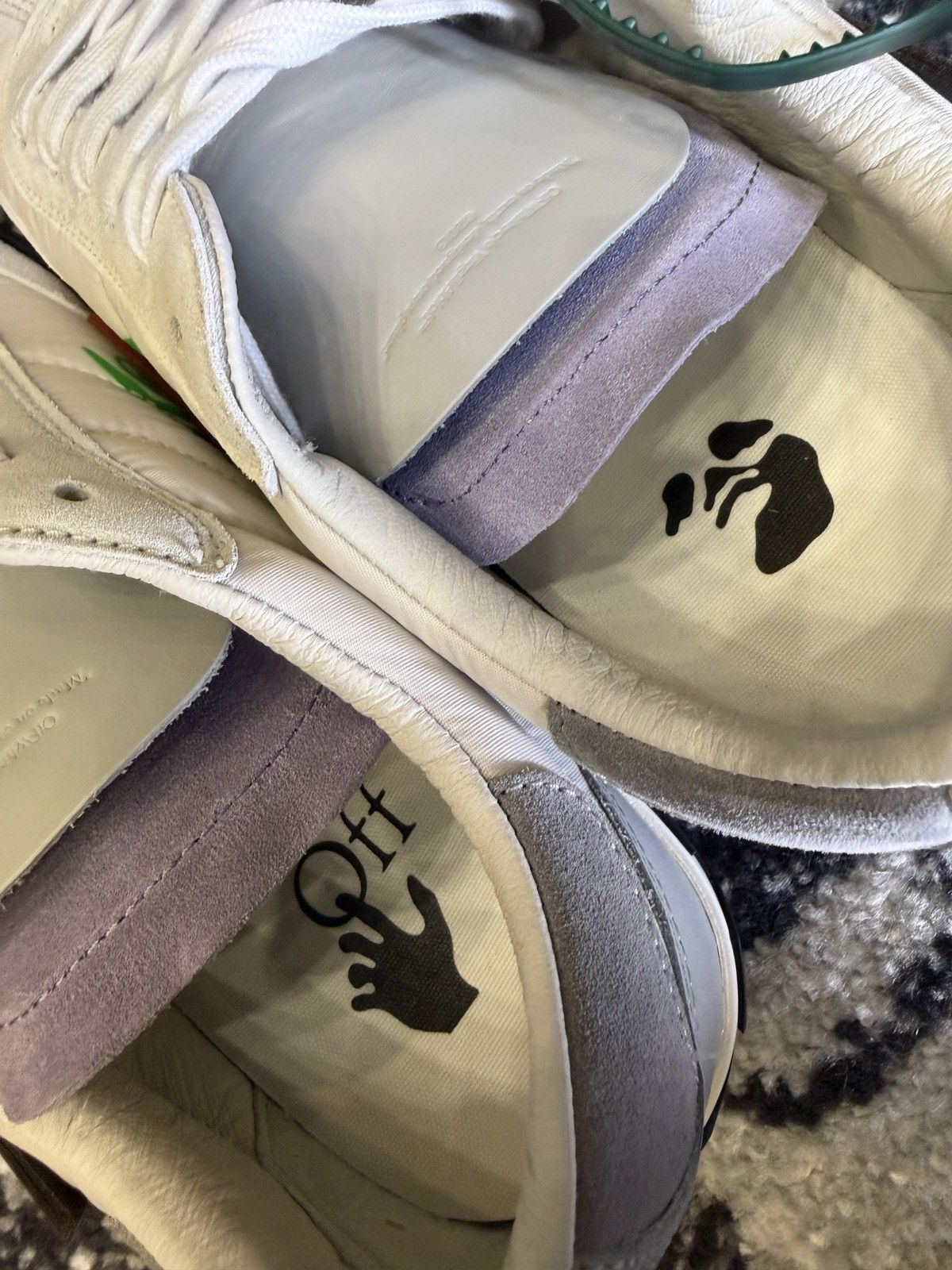Off-White Off-White Low Vulcanized Sneakers – White / Black / Green Size US 11 / EU 44 - 12 Thumbnail