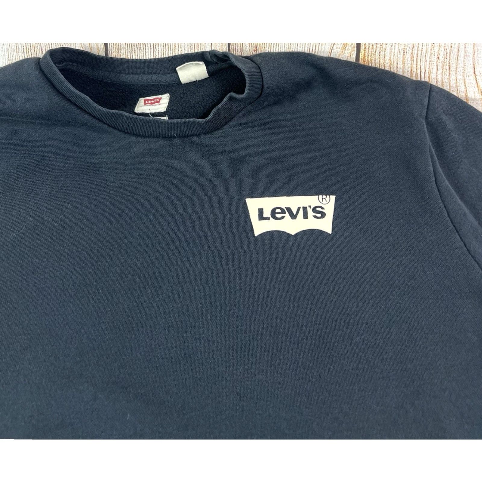 Levi's Levi’s Men’s Black Crewneck Woodgrain Graphic Sweatshirt L Classic Fit Pullover Size US L / EU 52-54 / 3 - 3 Thumbnail