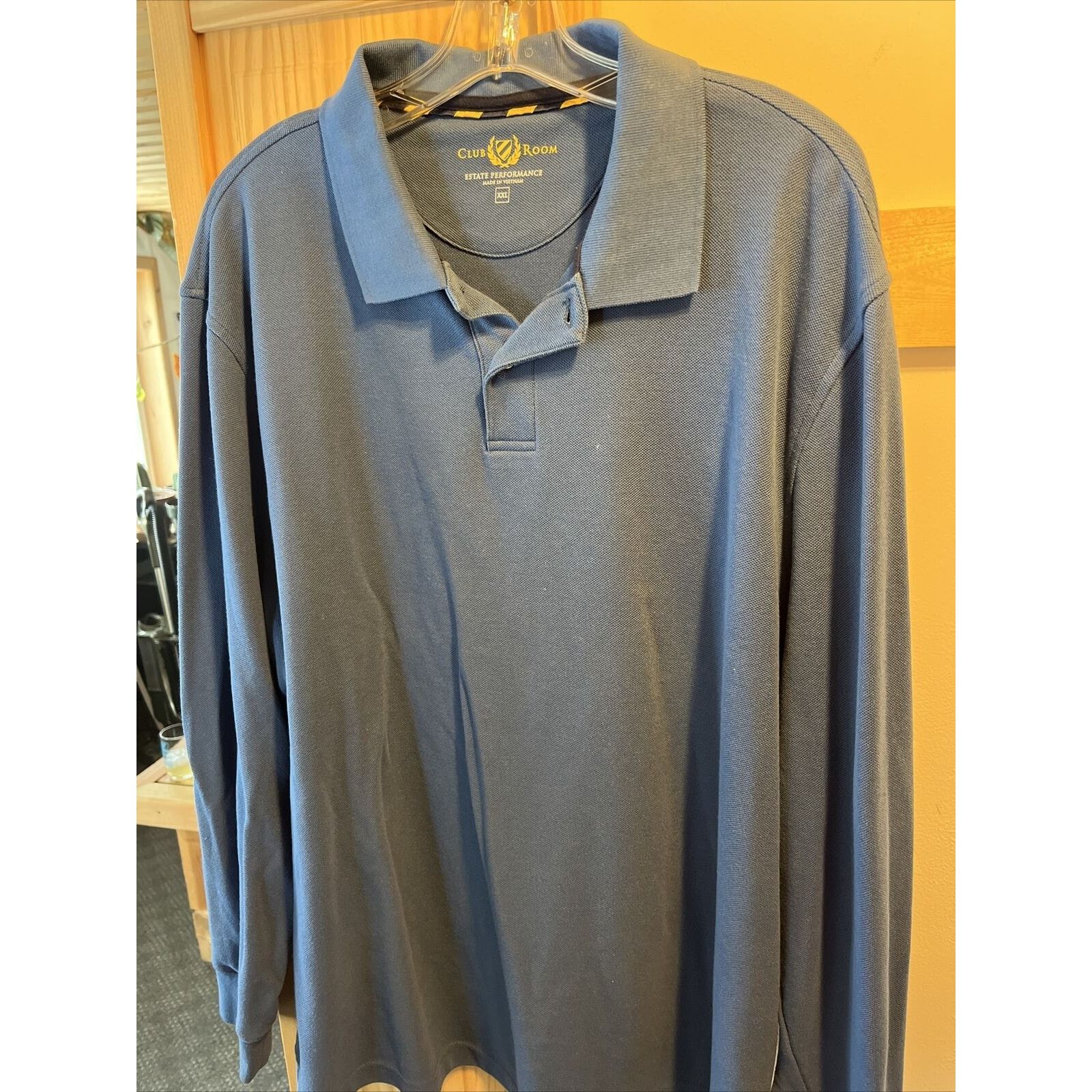 Club Room Club Room Men’s XXL Blue LS Button Cotton Blend Polo Shirt Size US XXL / EU 58 / 5 - 2 Thumbnail
