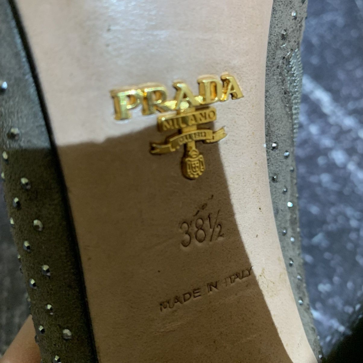Prada PRADA Taupe Suede Studded Ankle Boots Heels Size 38.5 Size US 8.5 / IT 38.5 - 14 Thumbnail