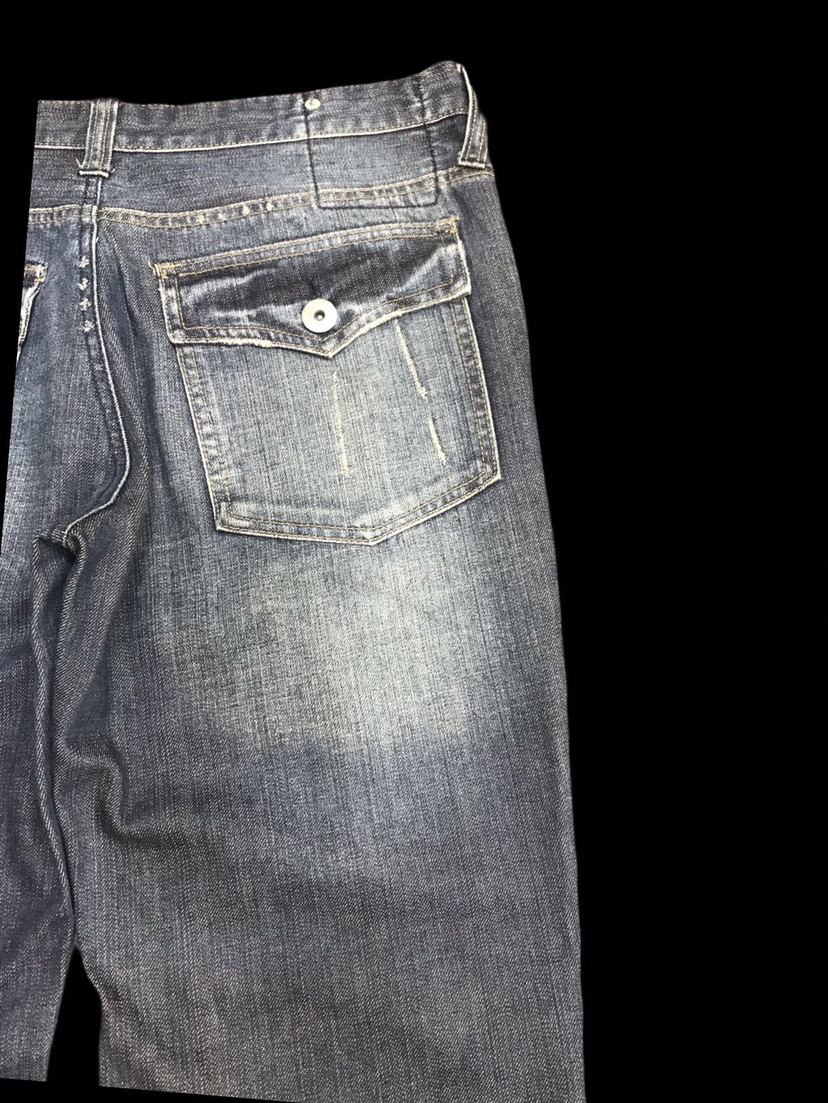 Japanese Brand 💥FLARE💥RUSH HOUR Japan Distressed Flare Jeans F44 Size US 33 - 6 Thumbnail