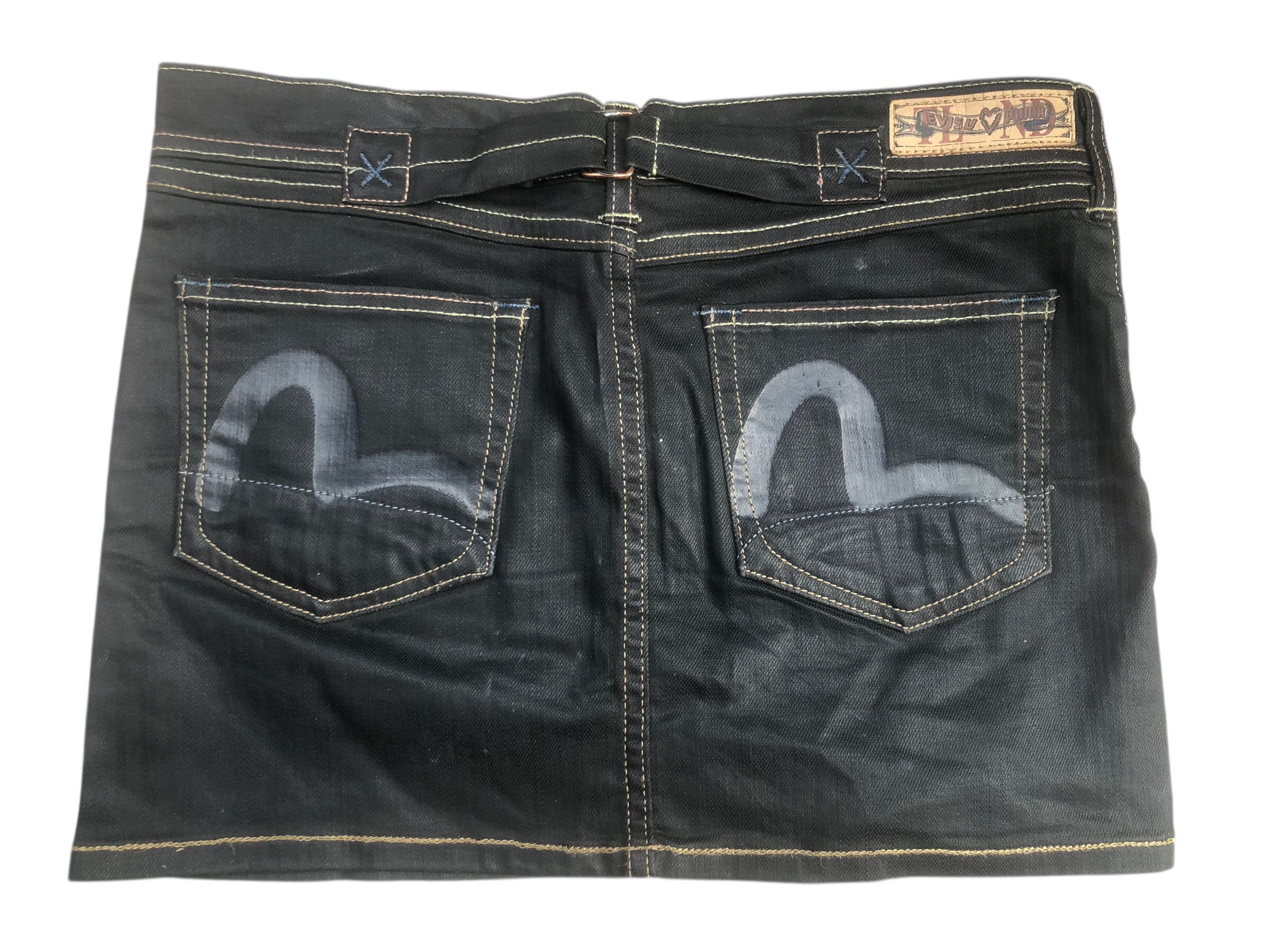 Evisu × Puma 🔥Rare Y2K EVISU x PUMA Black Denim Short Mini Skirt Women Size 28" / US 6 / IT 42 - 5 Thumbnail
