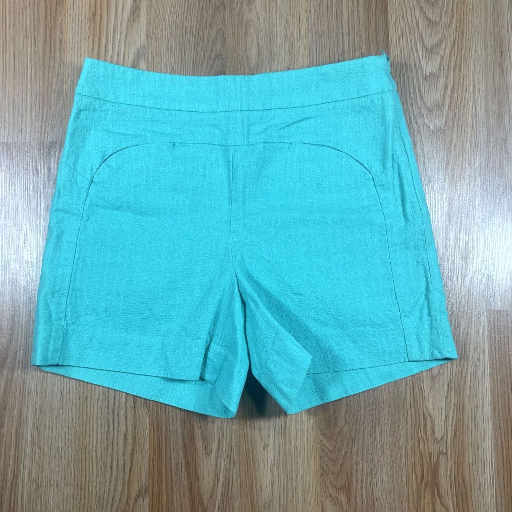 Vintage Cartonnier Shorts Womens Size 2 Blue Stretch Flat Front Khaki Chino Slacks Size 26" / US 2 / IT 38 - 2 Thumbnail