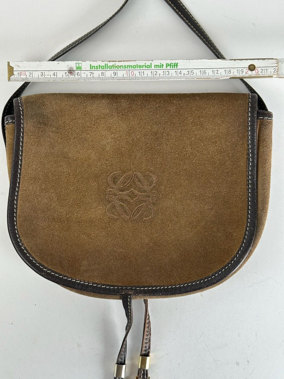 Loewe Vintage Loewe Madrid Suede Crossbody Bag Brown Size ONE SIZE - 8 Thumbnail