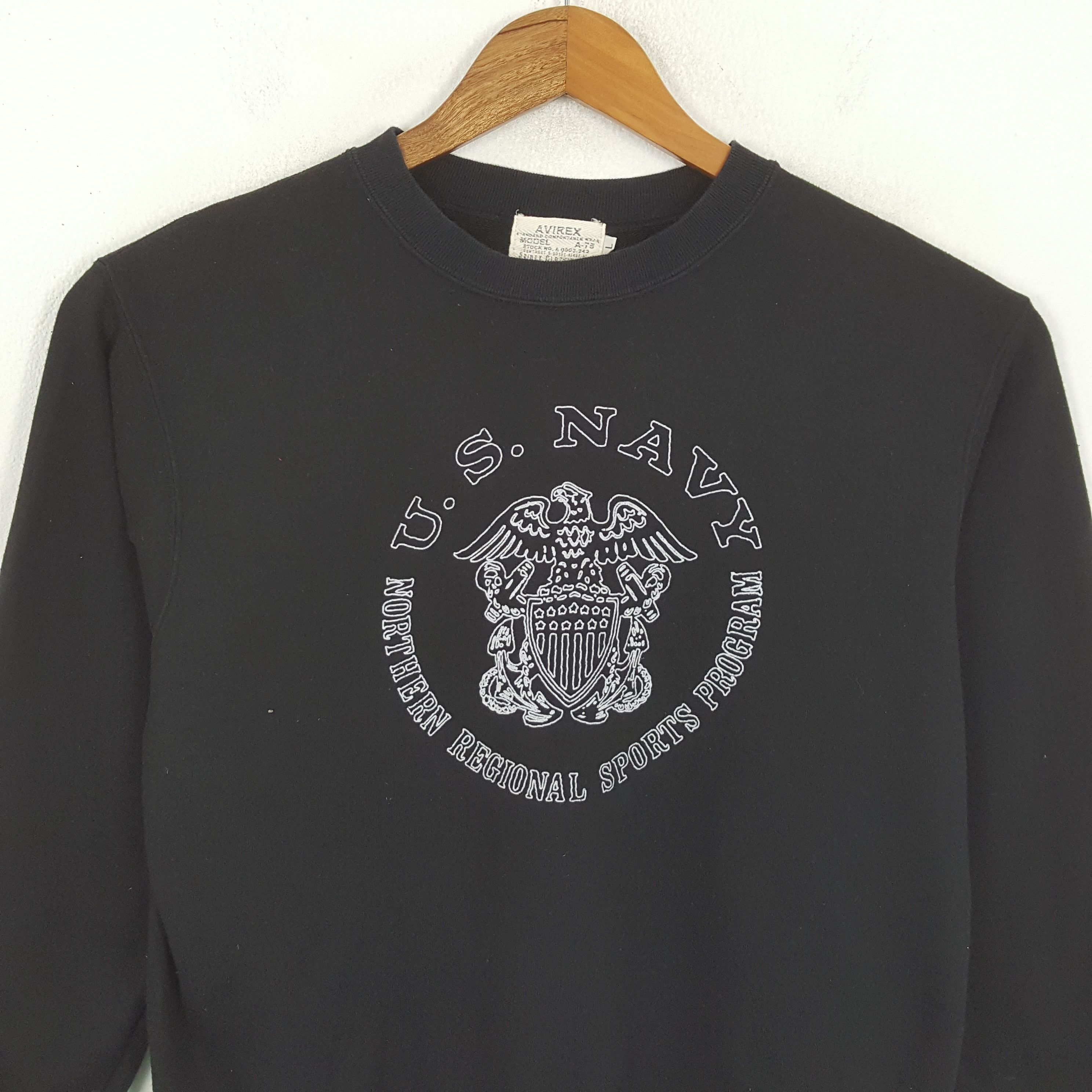 Avirex × Old Navy × Vintage Vintage U.S NAVY AVIREX American Army Style Sweatshirt Size US M / EU 48-50 / 2 - 2 Thumbnail