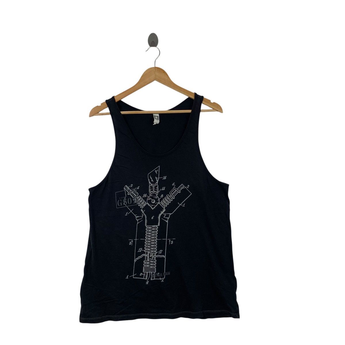 G-Star G STAR RAW Technical Blueprint Zipper Graphic Tee Shirt Tank Size US M / EU 48-50 / 2 - 3 Thumbnail