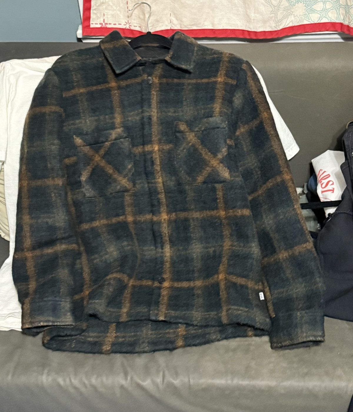 Wax London Teal And Orange Drawn Check Italian Wool Overshirt Size US S / EU 44-46 / 1 - 4 Thumbnail