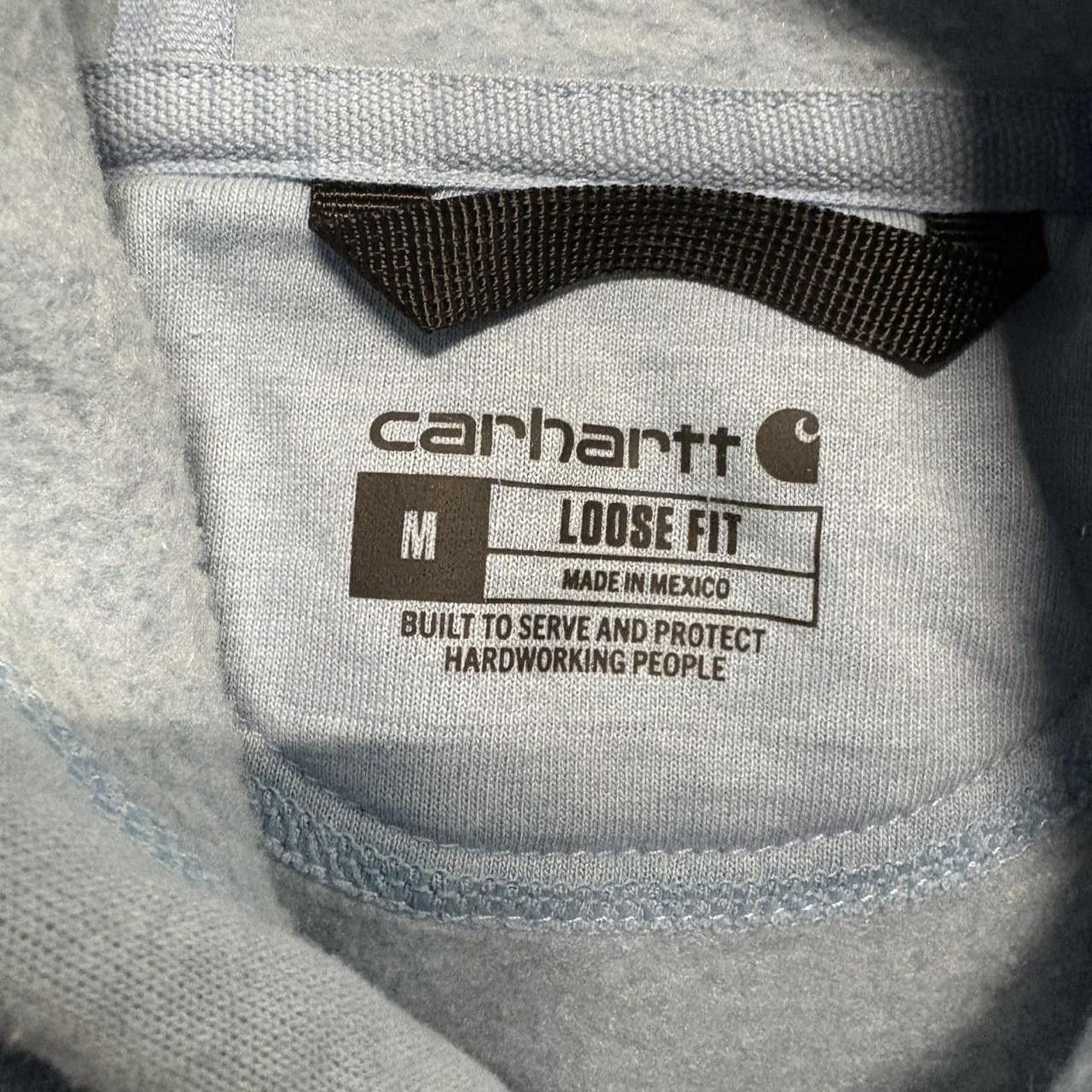 Carhartt Crazy Vintage Y2K/2000s Carhartt Loose Fit Faded Blue Workwear Skater Hoodie! Size US M / EU 48-50 / 2 - 5 Thumbnail
