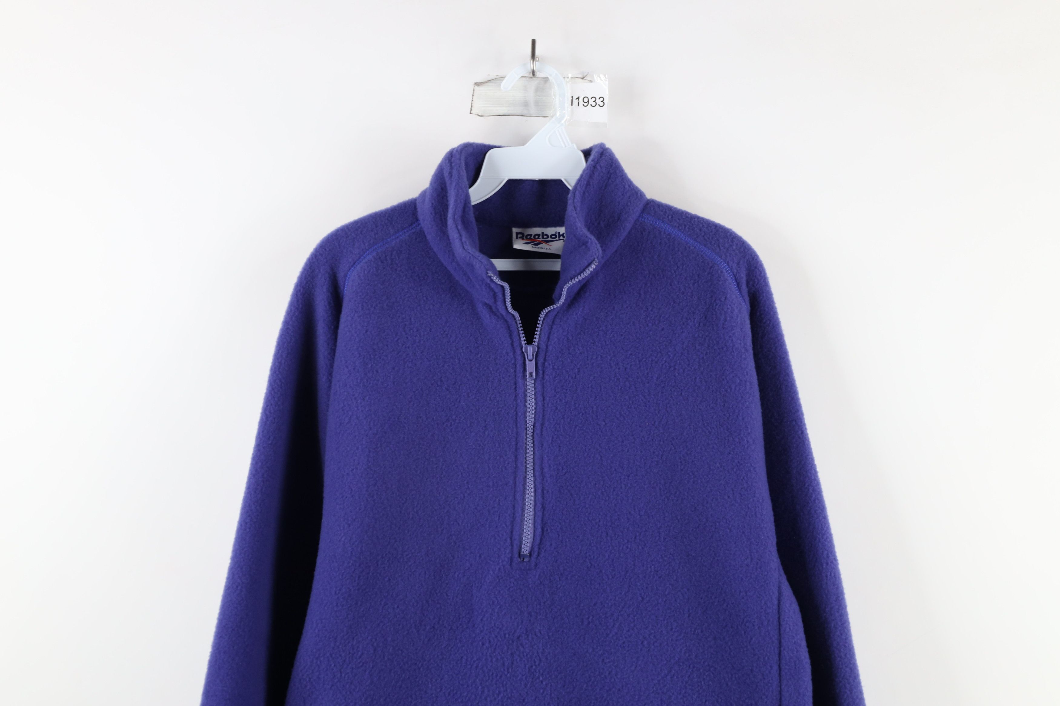 Reebok × Vintage Vintage 90s Reebok Half Zip Pullover Sweater Purple USA Size US L / EU 52-54 / 3 - 2 Thumbnail