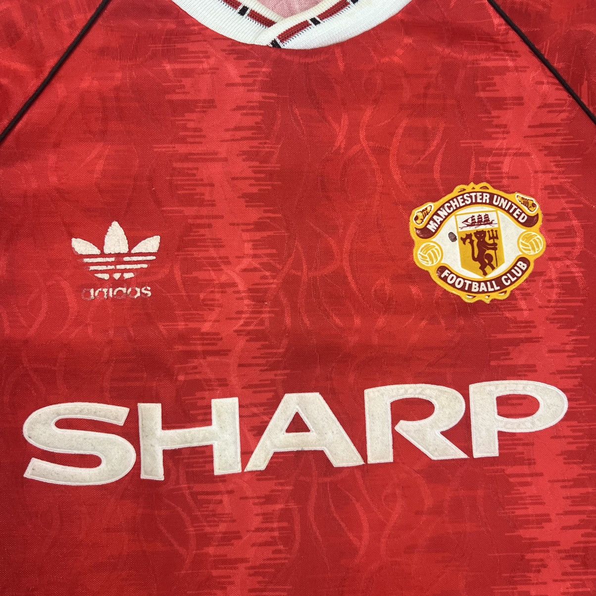 Adidas Rare! Manchester United Adidas 1990 Soccer Jersey Shirt Size US L / EU 52-54 / 3 - 10 Thumbnail
