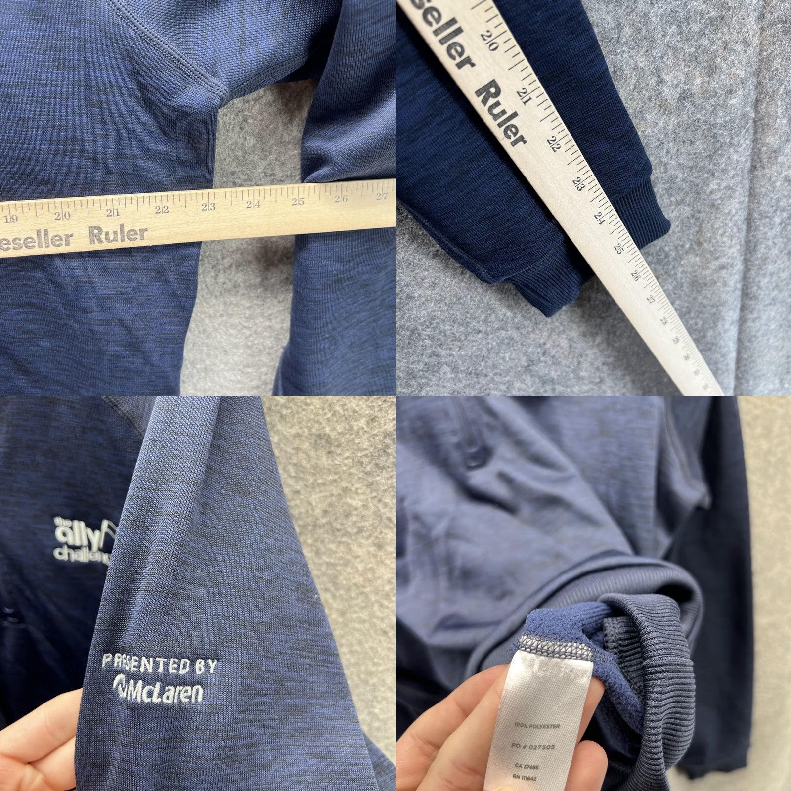 Vintage VINTAGE Levelwear Sweater Men Large Adult Blue Navy 1/4 Zip Pullover Mclaren (Note: vintage flag states No) Size US L / EU 52-54 / 3 - 8 Thumbnail