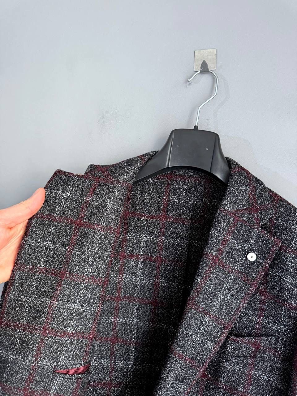 L.B.M. 1911 L.B.M. 1911 Dark Grey Wool/Cotton/Cashmere Men's Blazer 52 R Size 52R - 11 Thumbnail