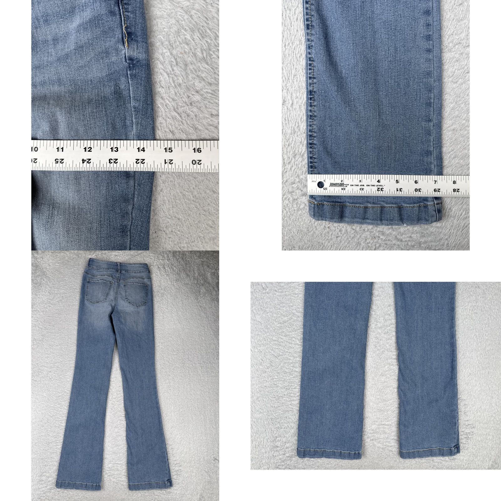 Vintage No Boundaries Jeans Womens High Rise Bootcut Juniors Light Wash Stretch 22x31 Size 25" / US 0 / IT 36 - 9 Thumbnail