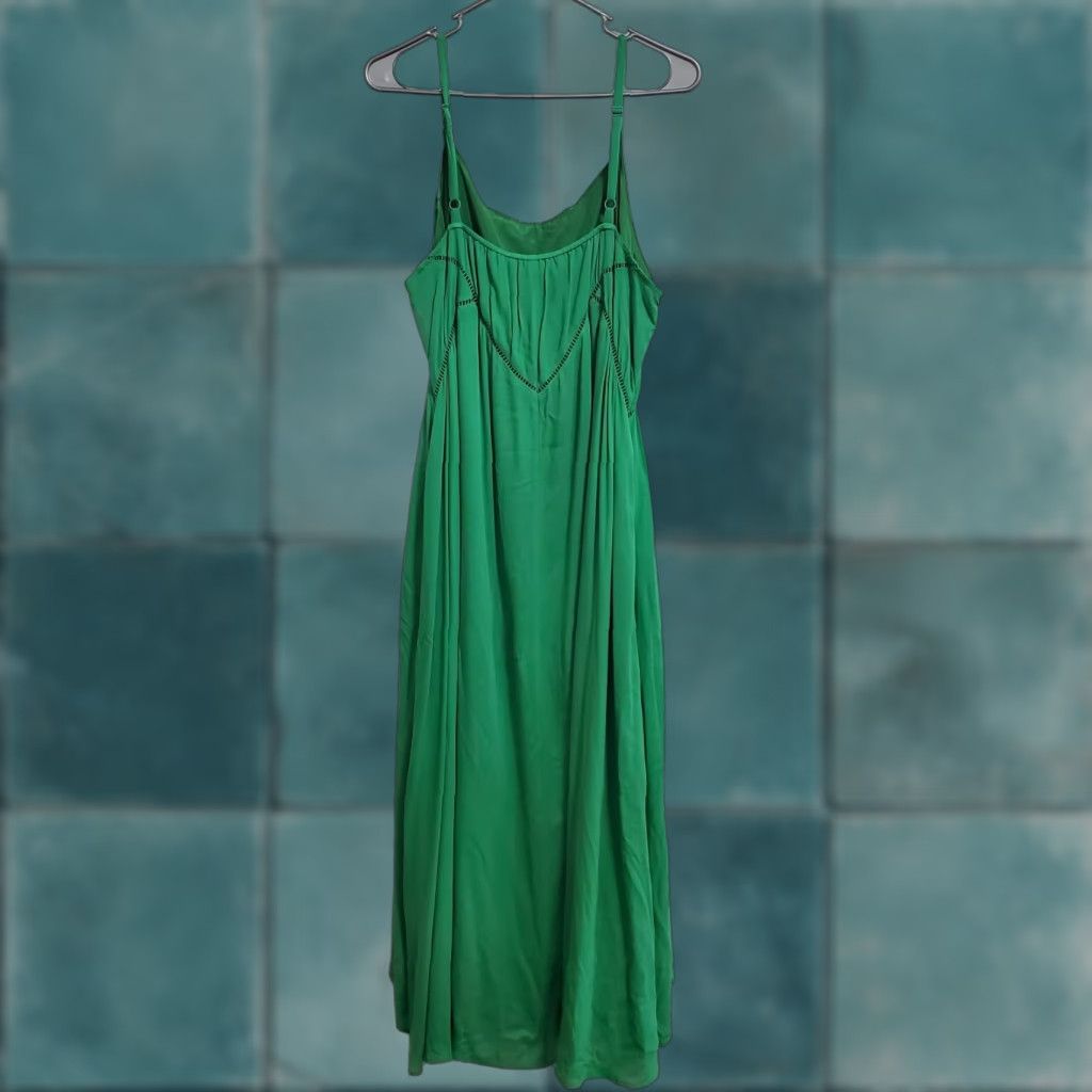 Vintage VINTAGE Sundance Dress Women L Kelly Green Maxi Boho Beach Sundress Cutwork Sundress A-Line Size L / US 10 / IT 46 - 1 Thumbnail