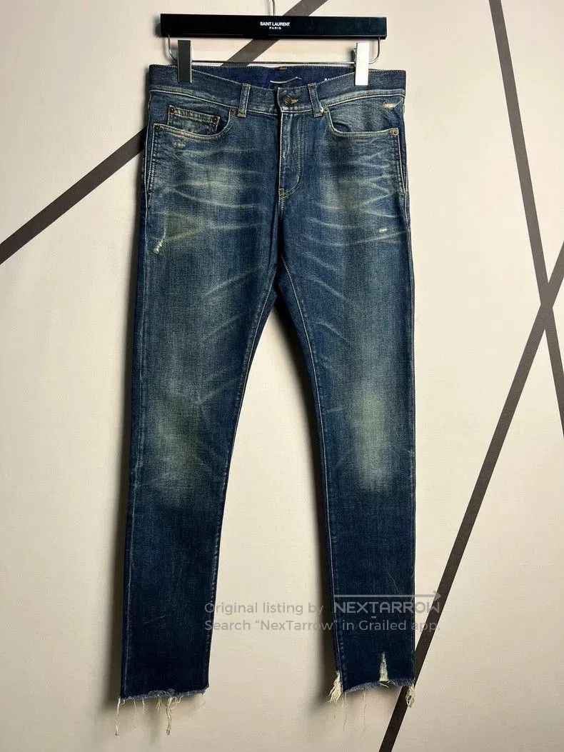 Saint Laurent Paris Saint Laurent Washed Blue Denim Jeans. Size US 30 / EU 46 - 1 Thumbnail