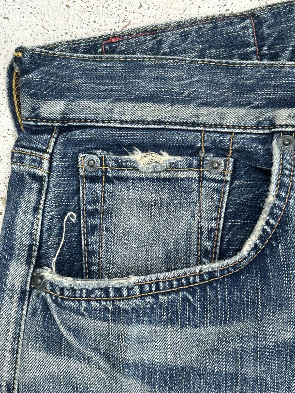 Edwin Vintage Edwin 504 Baggy Unique Stitching Blue Washed Size US 33 - 10 Thumbnail