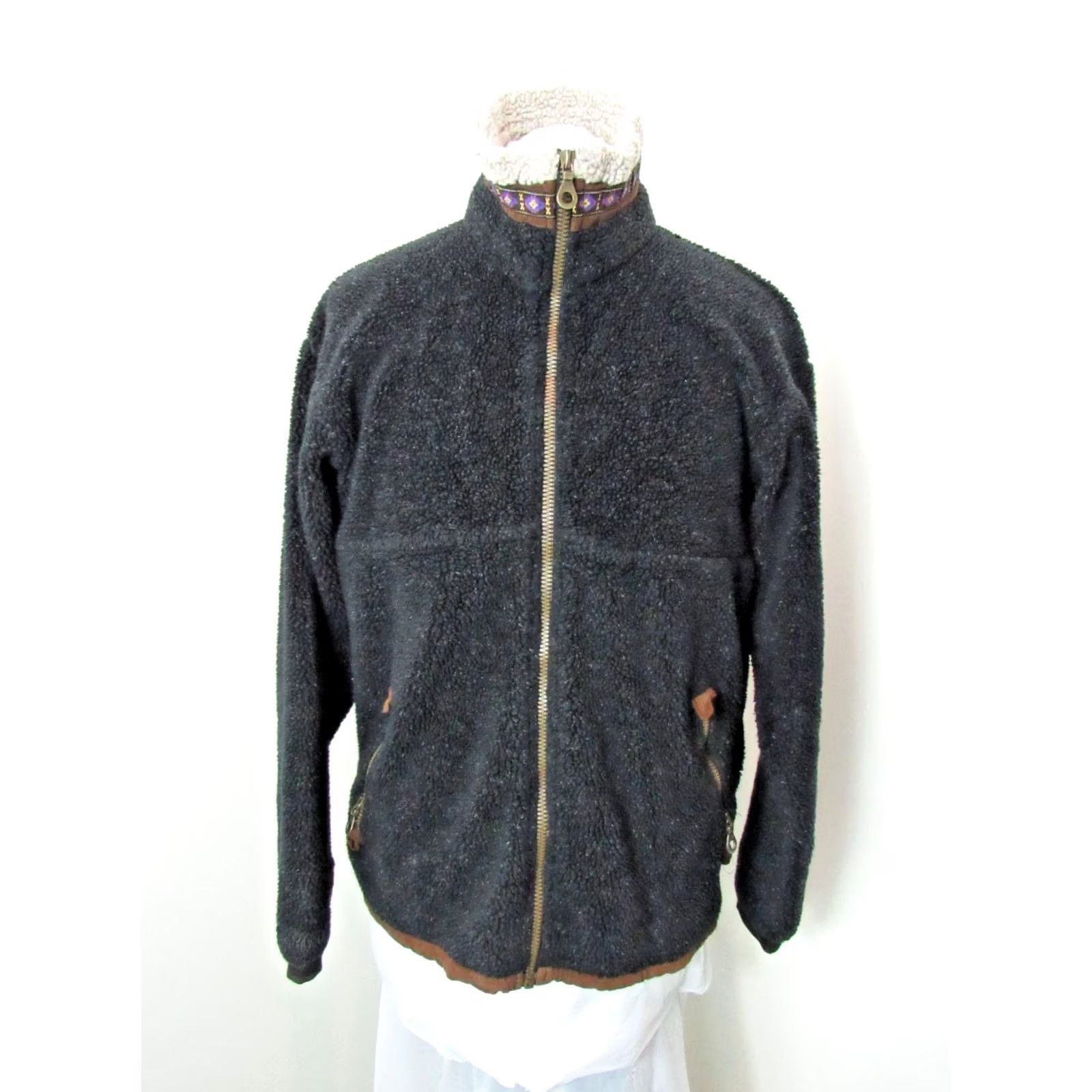Vintage VINTAGE Kuhl ALF Fleece Jacket Mens Medium Navy Blue Outdoor Hiking Alfpaca Deep Pile Full Zip Polartec Size US M / EU 48-50 / 2 - 2 Thumbnail