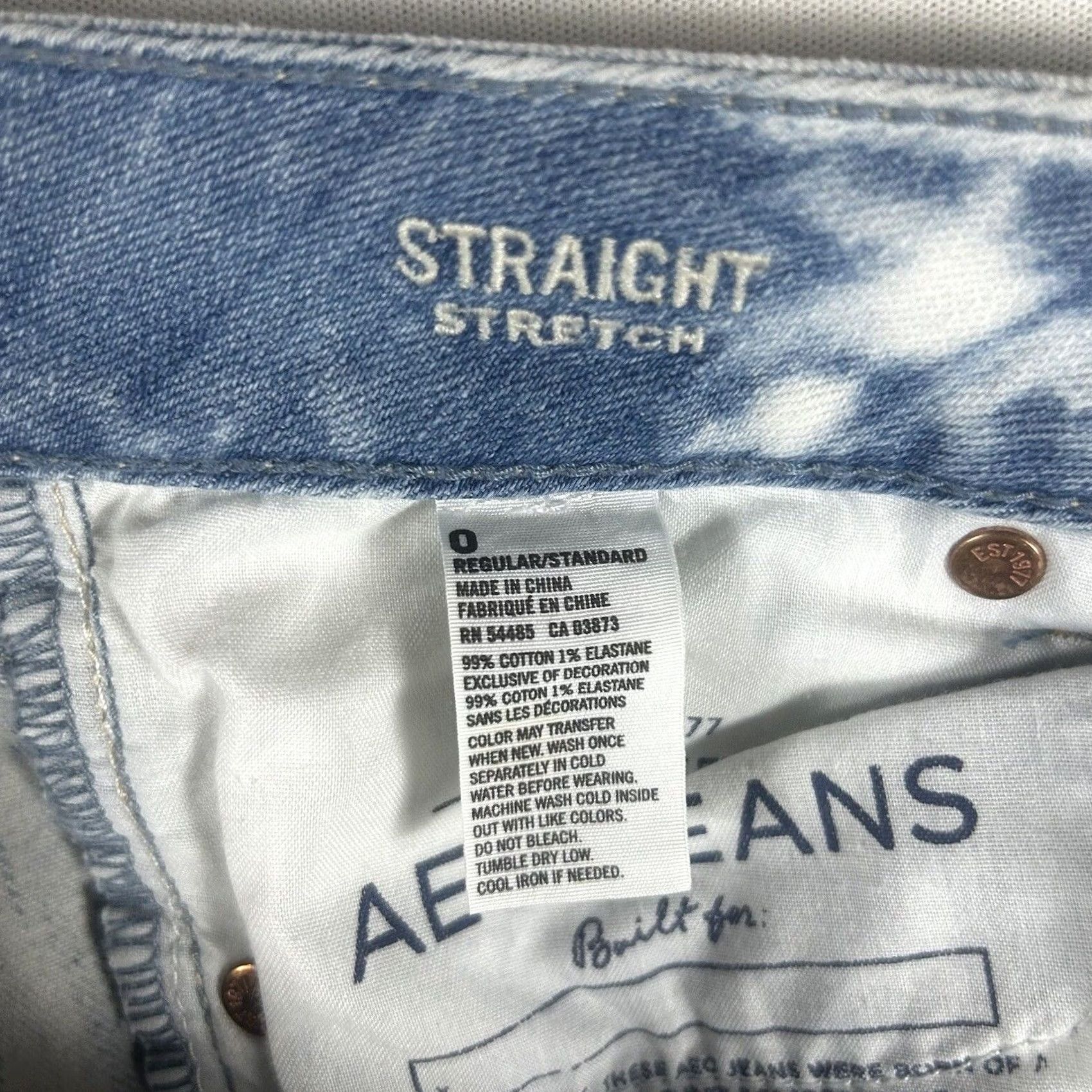American Eagle Outfitters VINTAGE American Eagle Jeans Straight Regular Distressed Denim 0 Womens Jeans Stretch Blue 90s Size 25" / US 0 / IT 36 - 4 Thumbnail