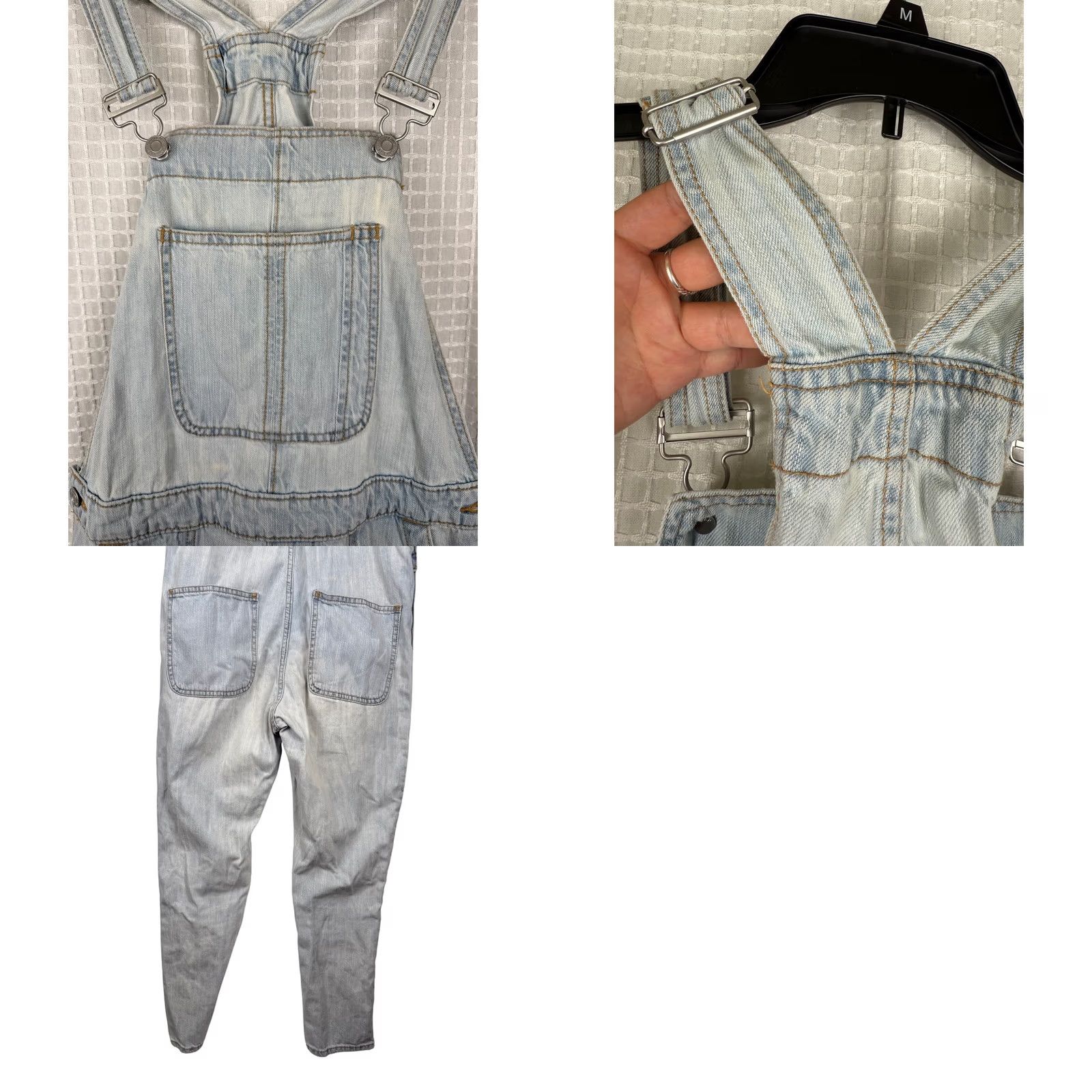 Gap GAP Denim Overalls One-Piece 100% Cotton Light Wash XS Womens Regular Blue Pockets Size 26" / US 2 / IT 38 - 8 Thumbnail