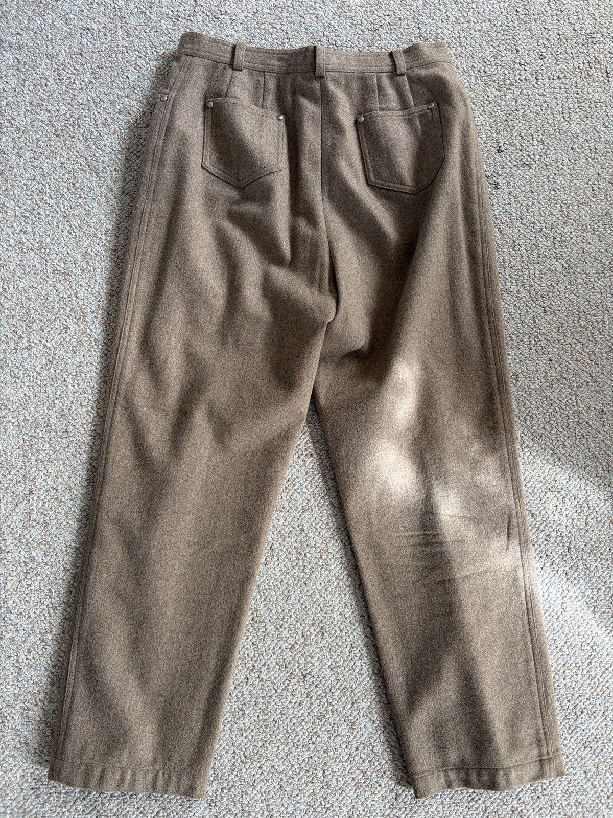 Japanese Brand Brown vintage wool cropped pants Size US 30 / EU 46 - 2 Thumbnail